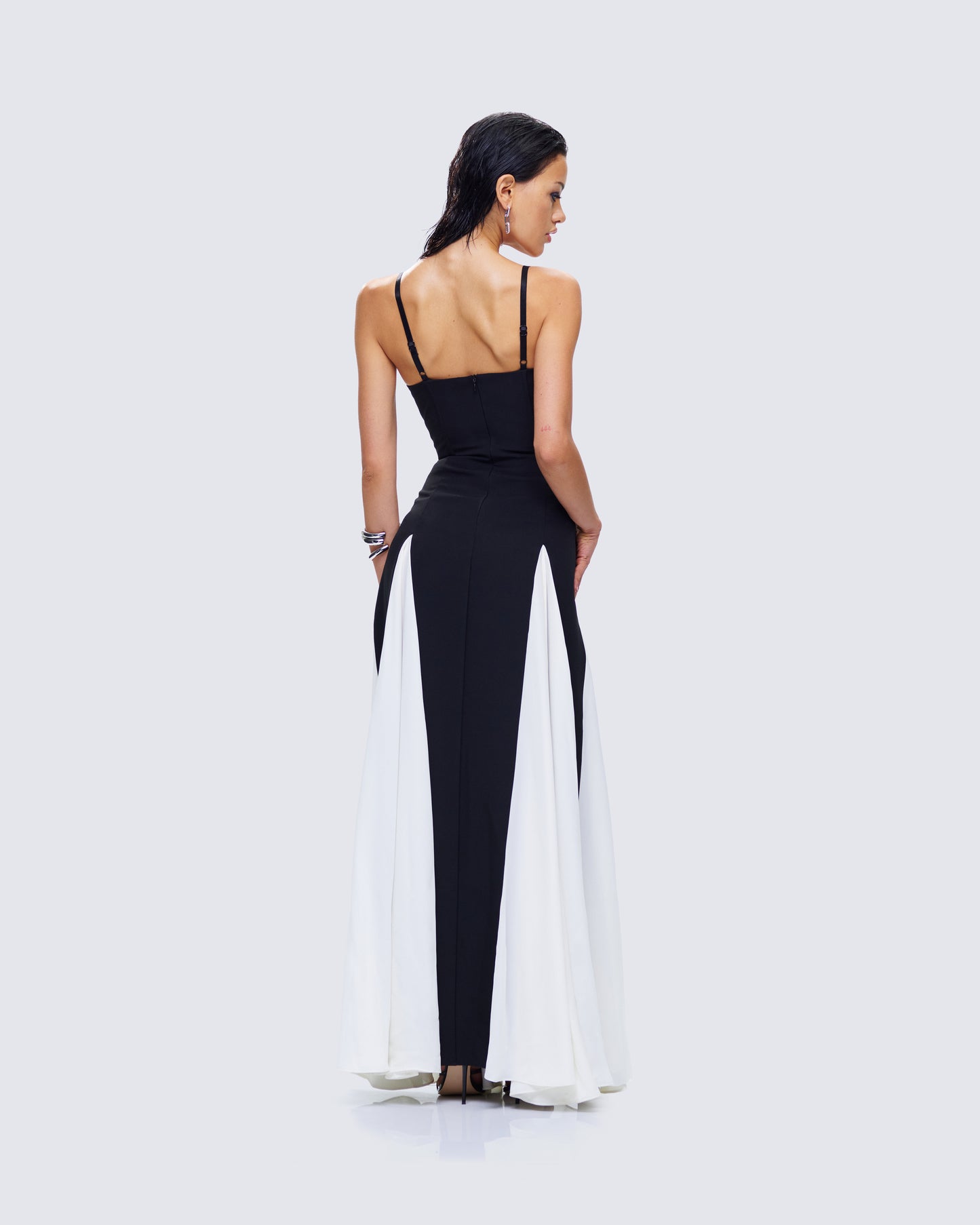 Skylah Black and White Gown