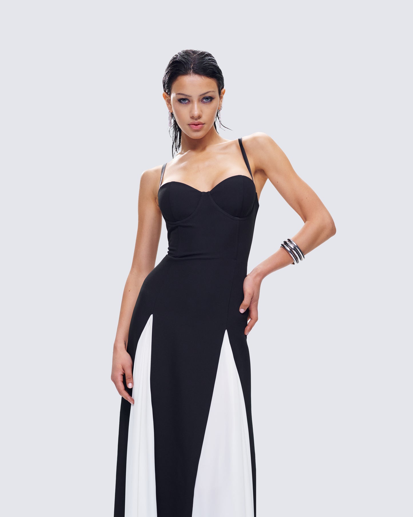 Skylah Black and White Gown