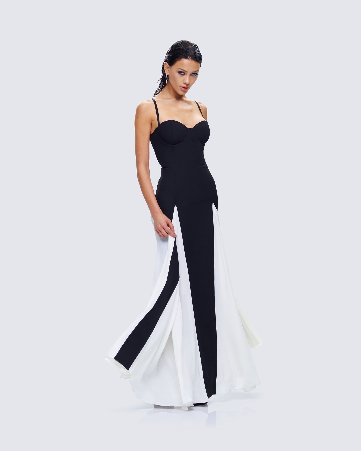 Skylah Black and White Gown