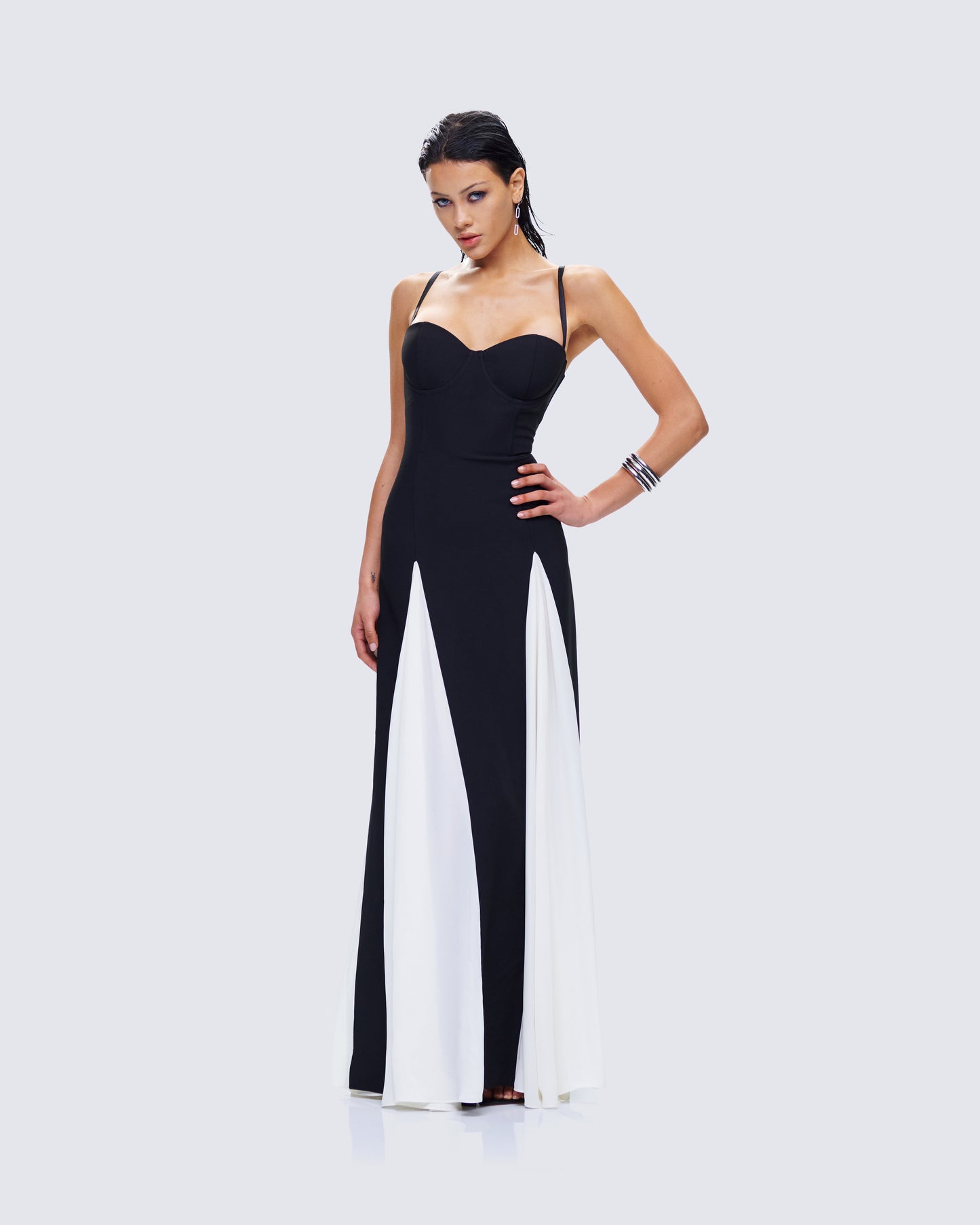 Skylah Black and White Gown