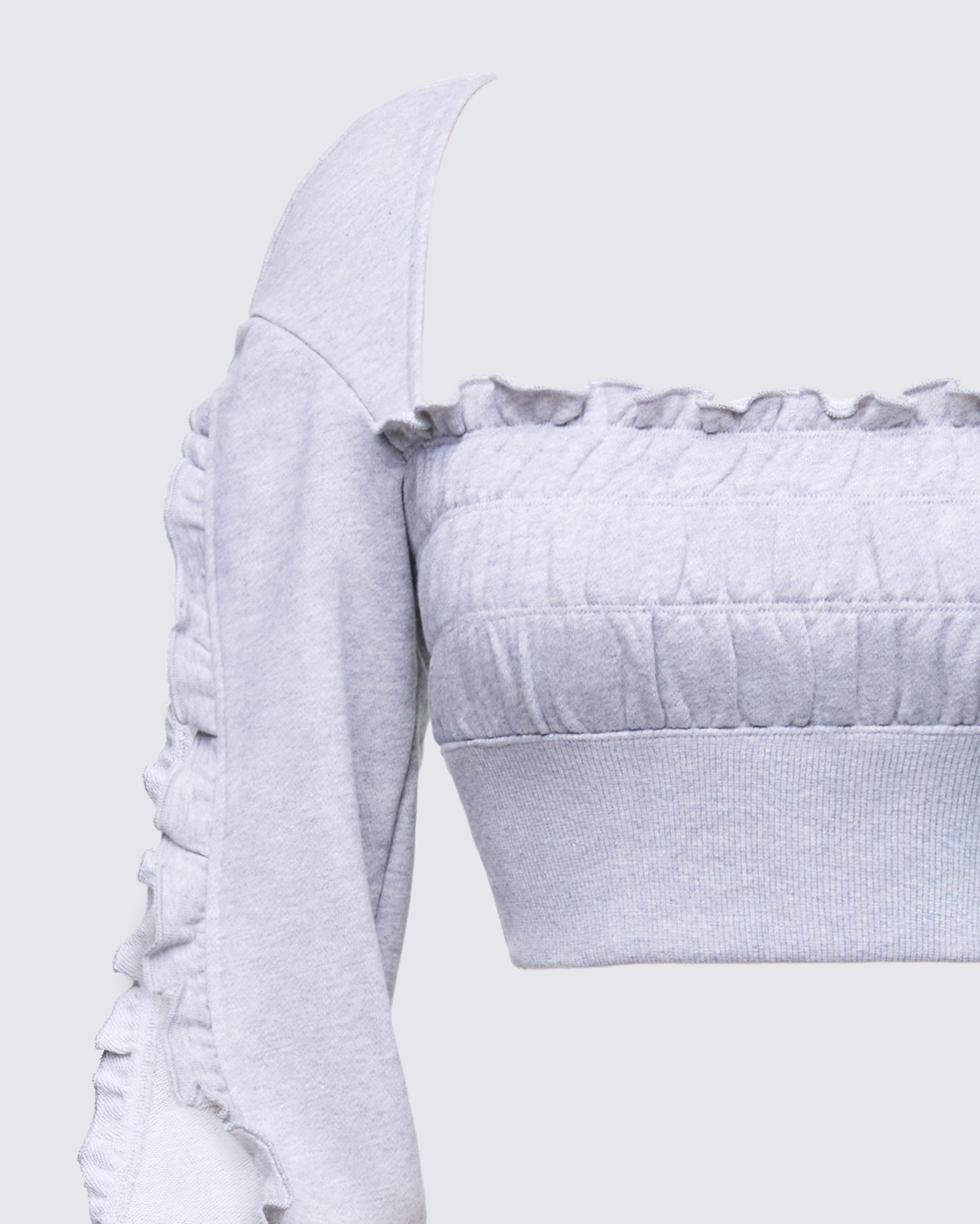 Women's grey cotton matching set alternate angle – FINESSE