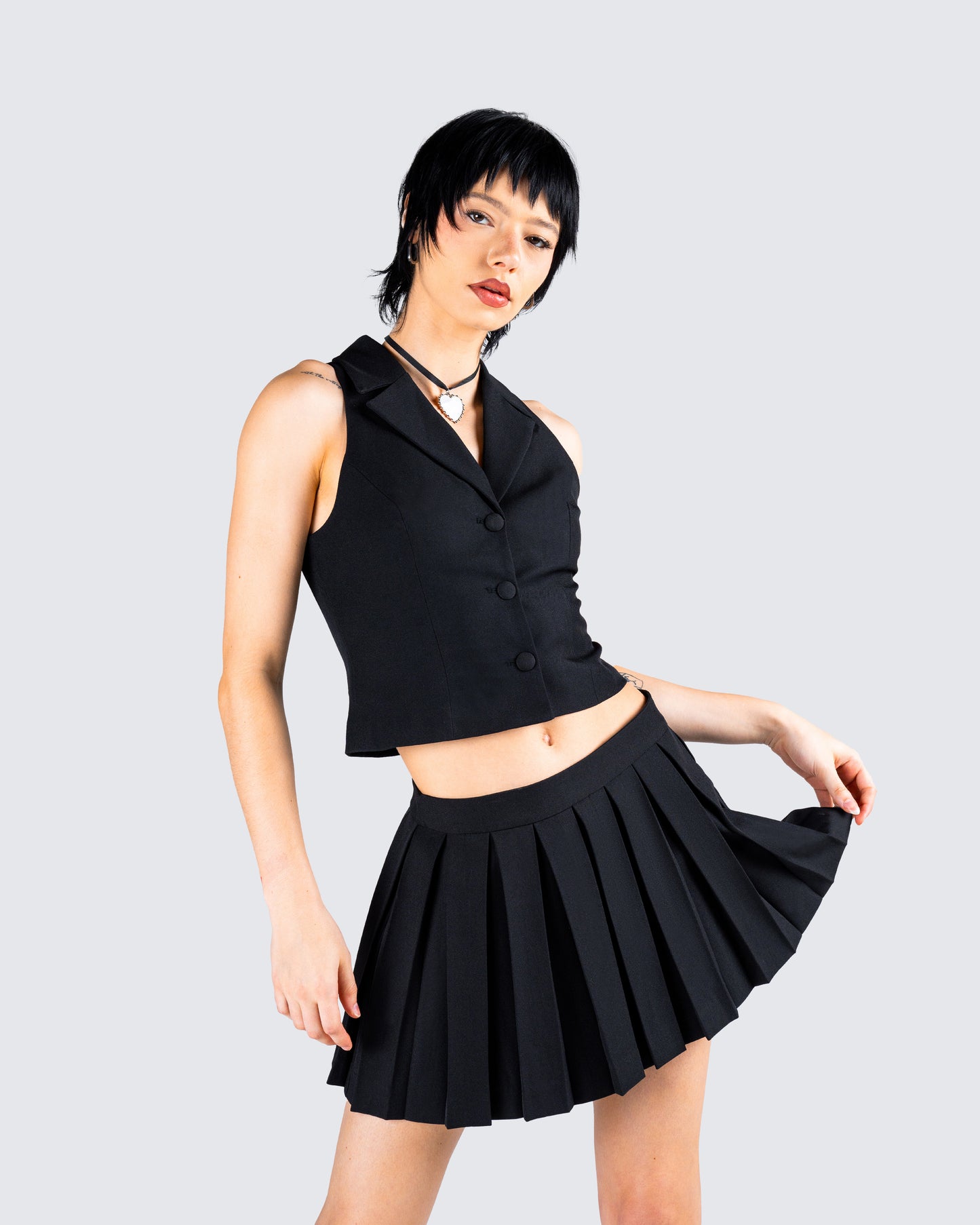Supriya Black Cropped Vest
