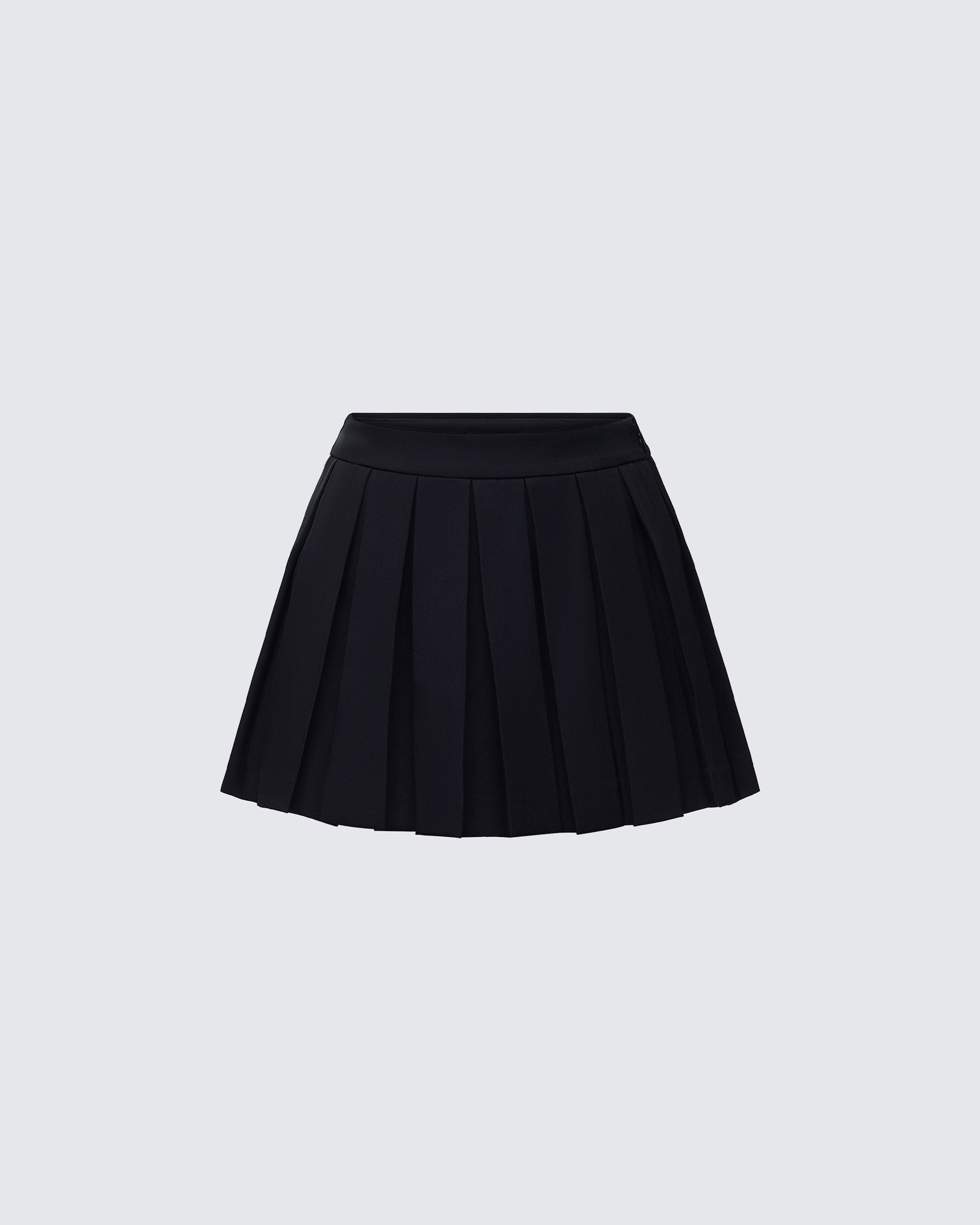 Supriya Black Pleated Mini Skirt – FINESSE