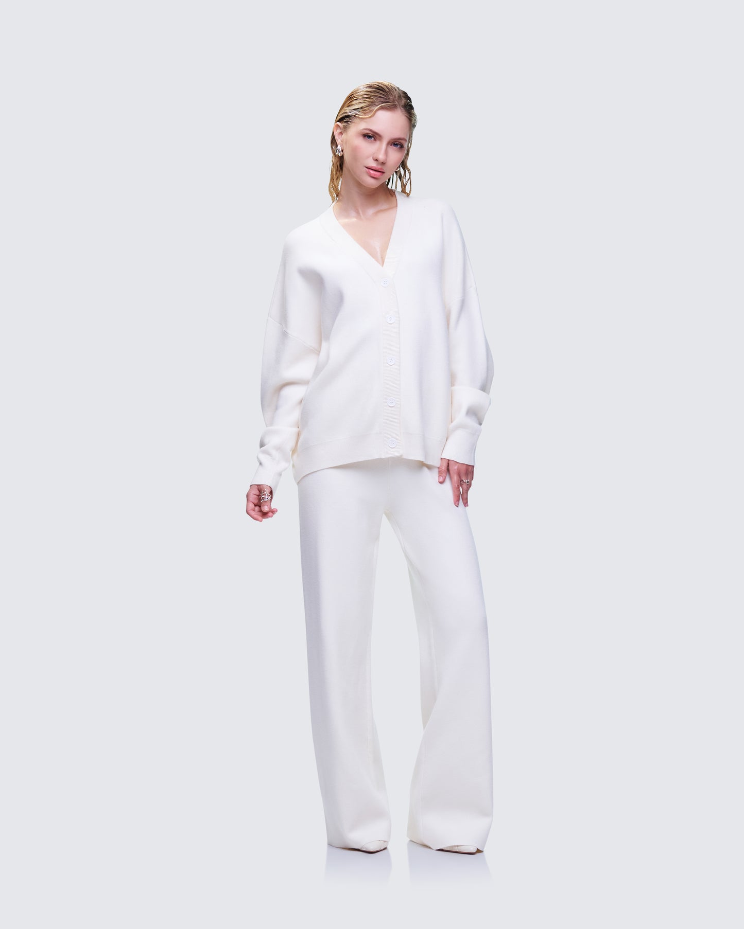 Sylvana Cream Knit Oversized Pants