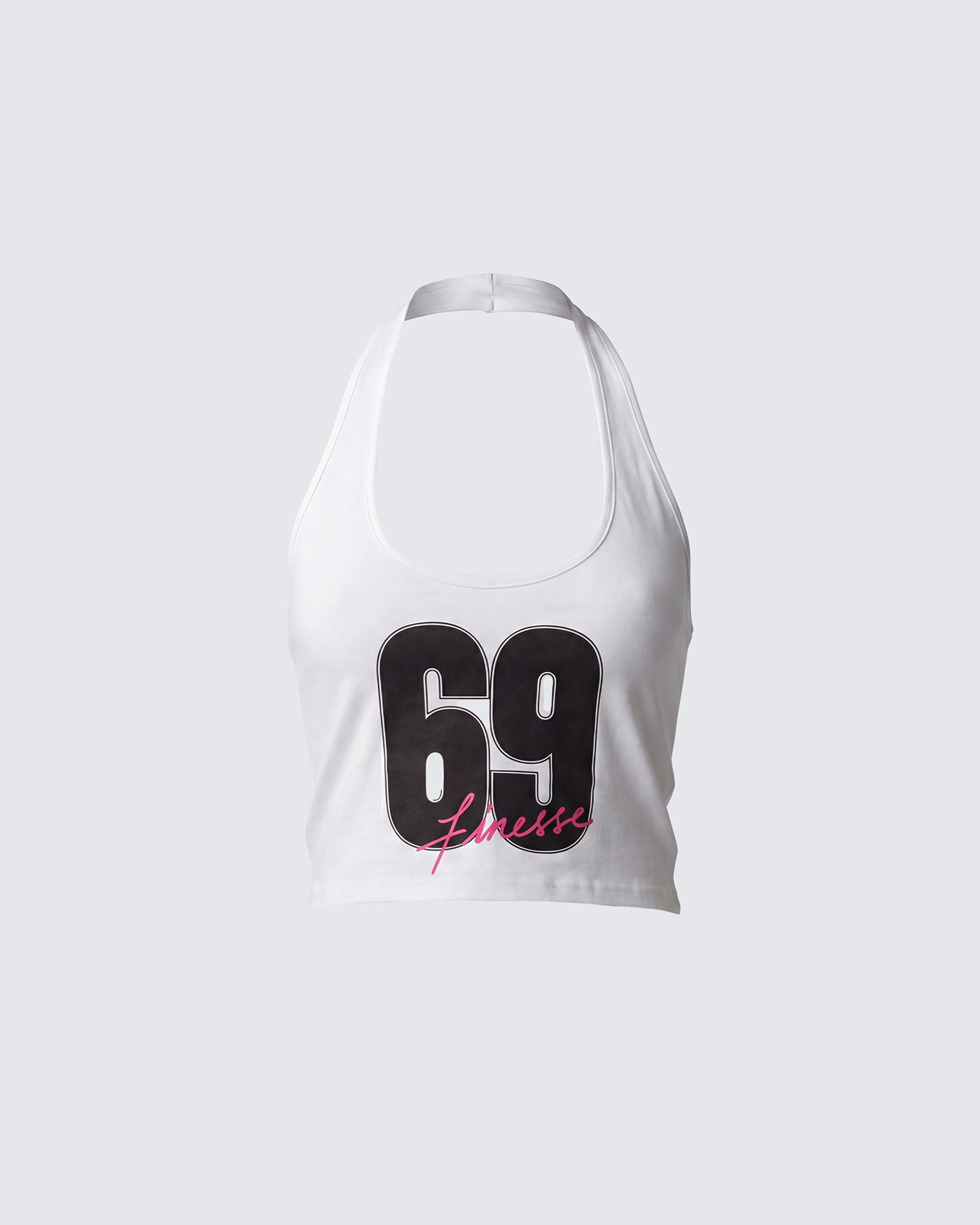 Camiseta sin mangas con cuello halter y gráfico blanco Shiloh