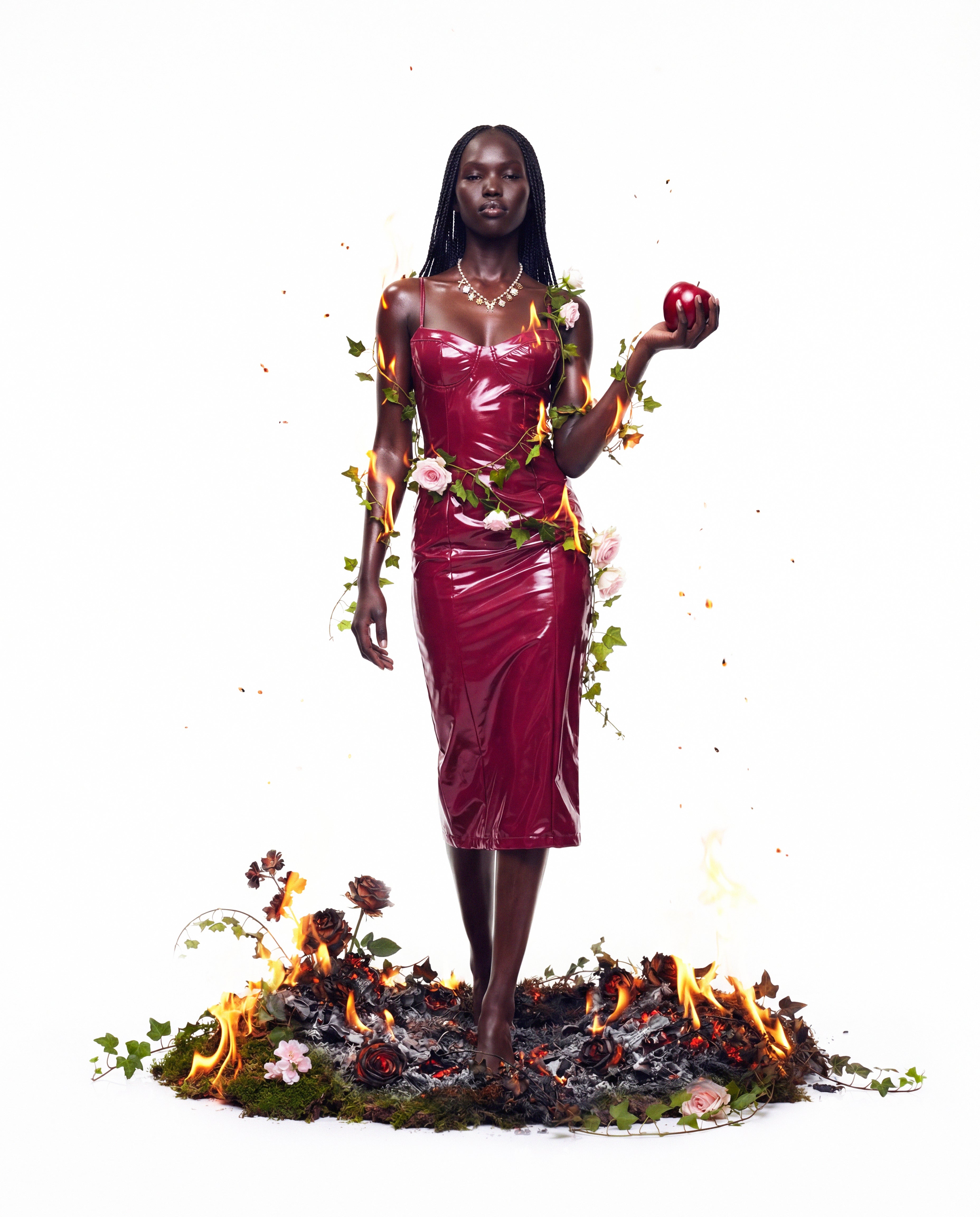 Burgundy Midi Dress - Shiny Bodycon Cocktail Dress FINESSE Burgundy Midi Dress - Shiny Bodycon Cocktail Dress FINESSE