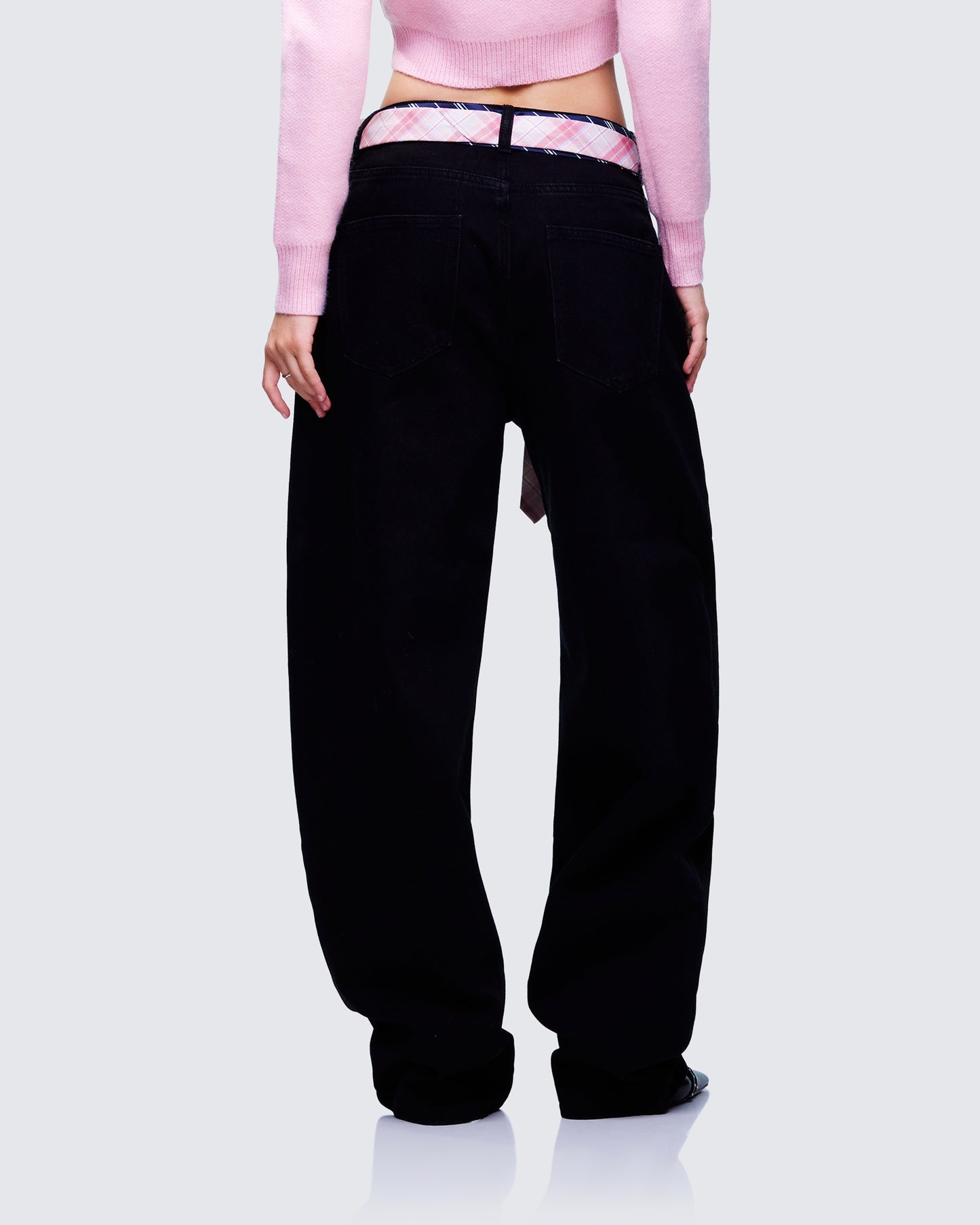 Taliah Black Denim Tie Detail Jeans
