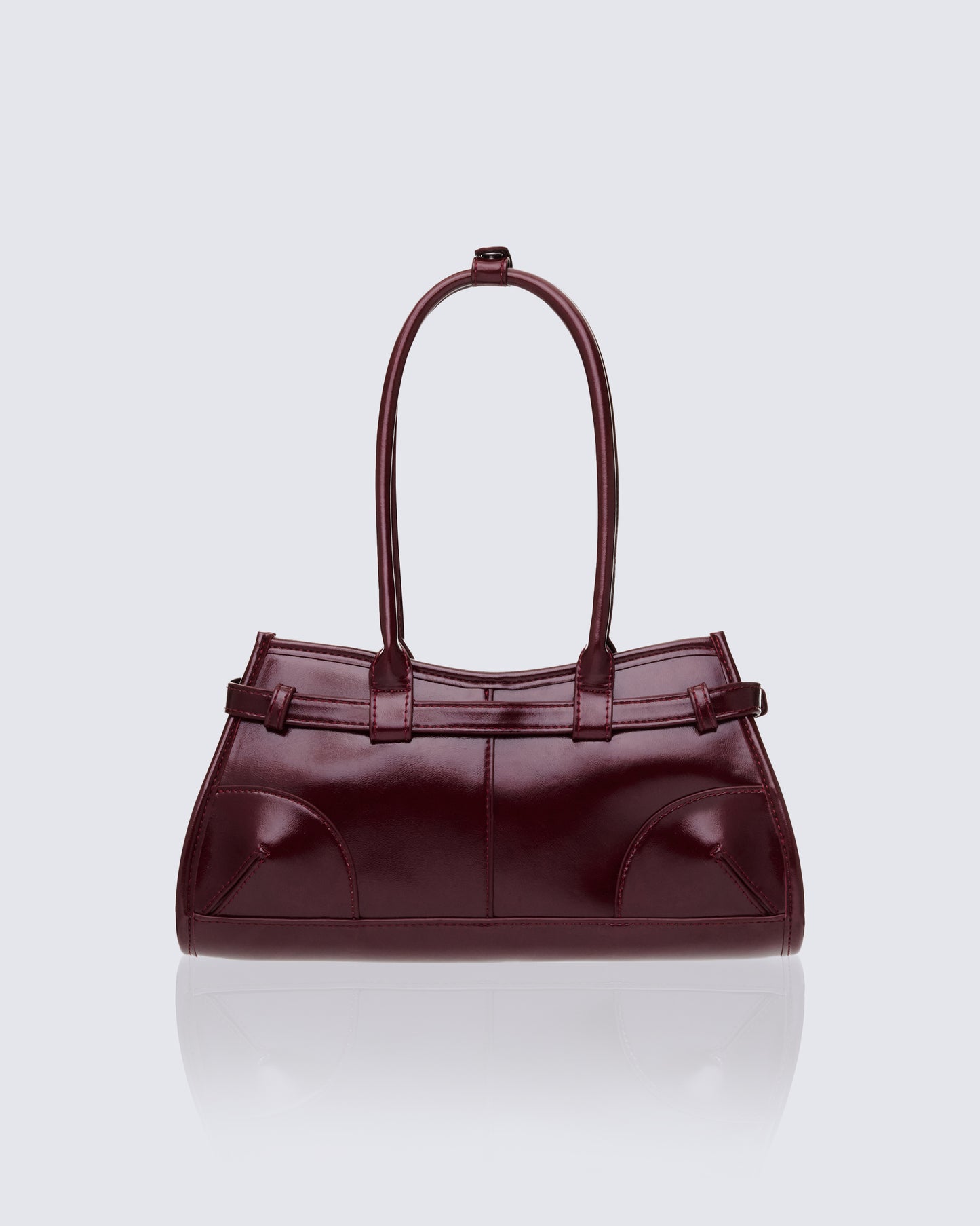 Talya Burgundy Belted Lady Bag