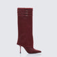 Women's burgundy leather boots – FINESSE
