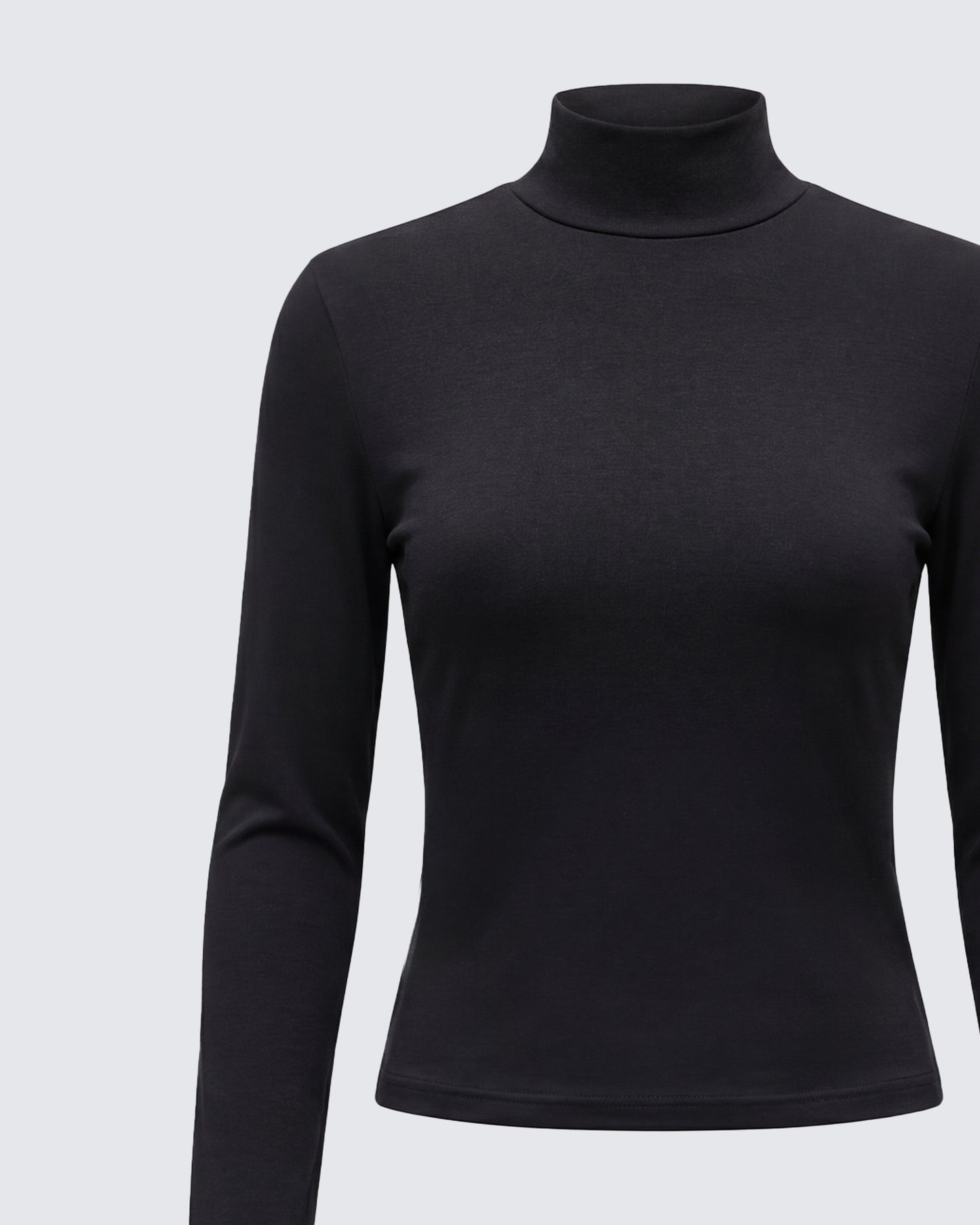 Tana Black Mockneck Top