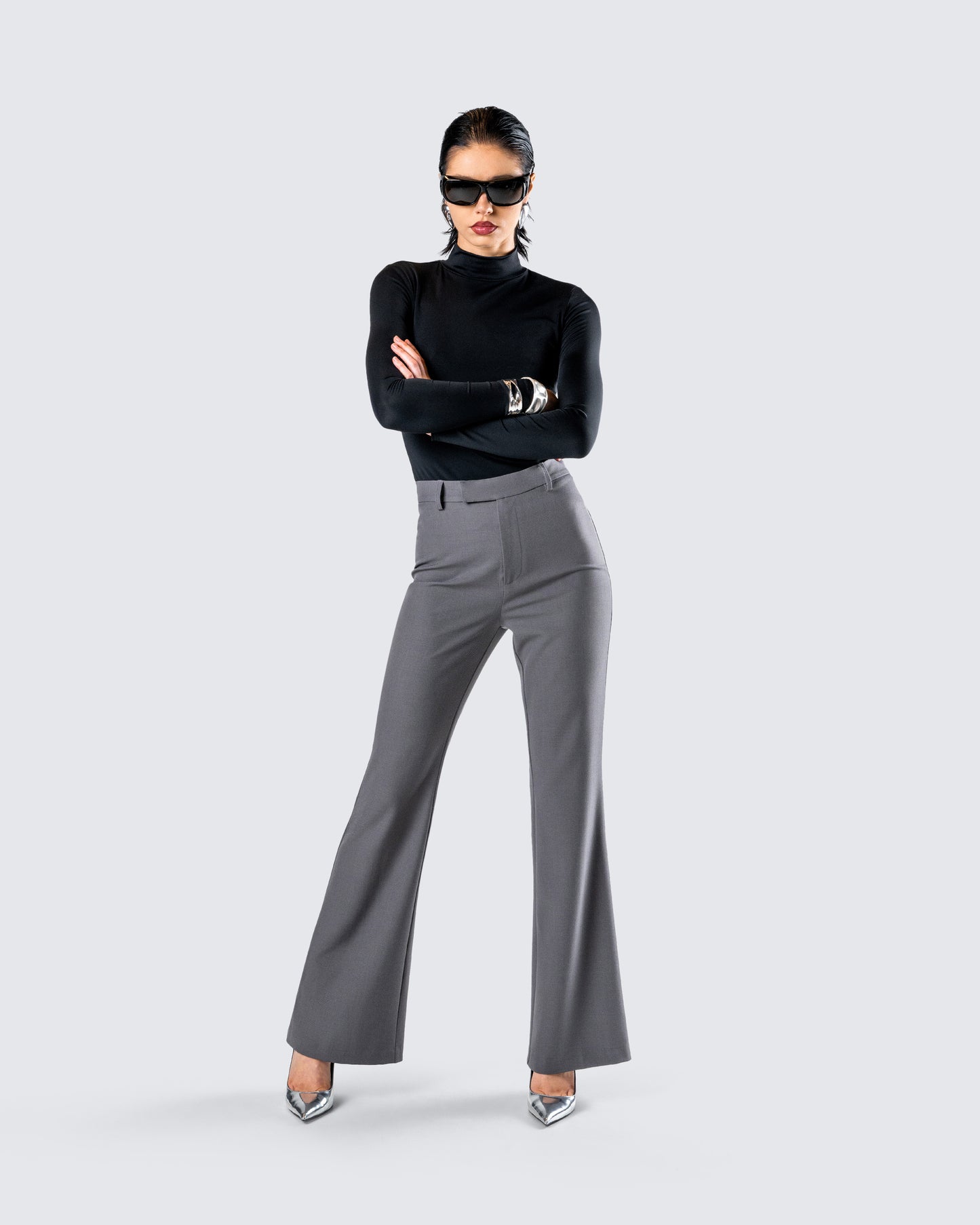 Tana Black Mockneck Top