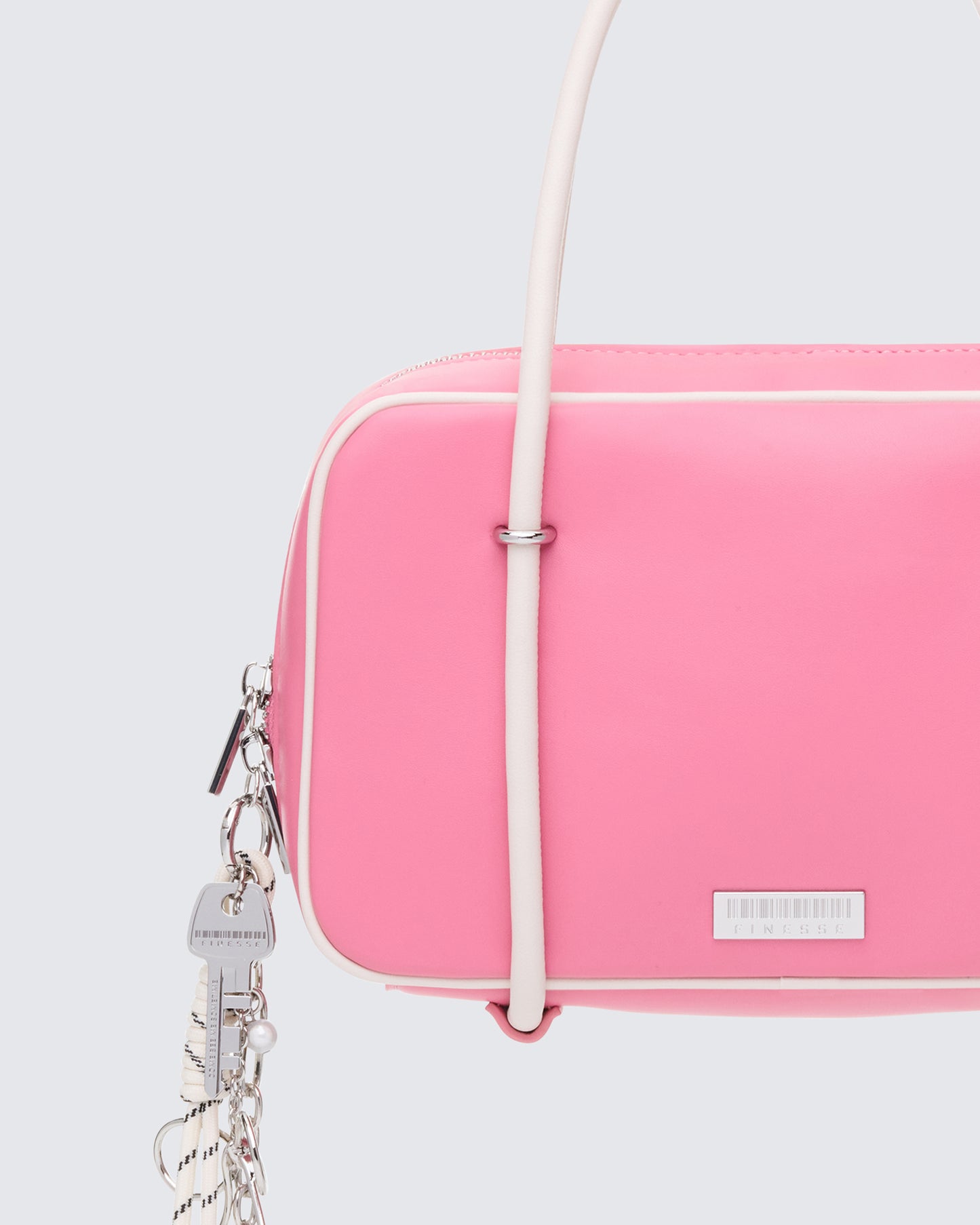 Tasmin Pink Multi Charm Bowler Bag