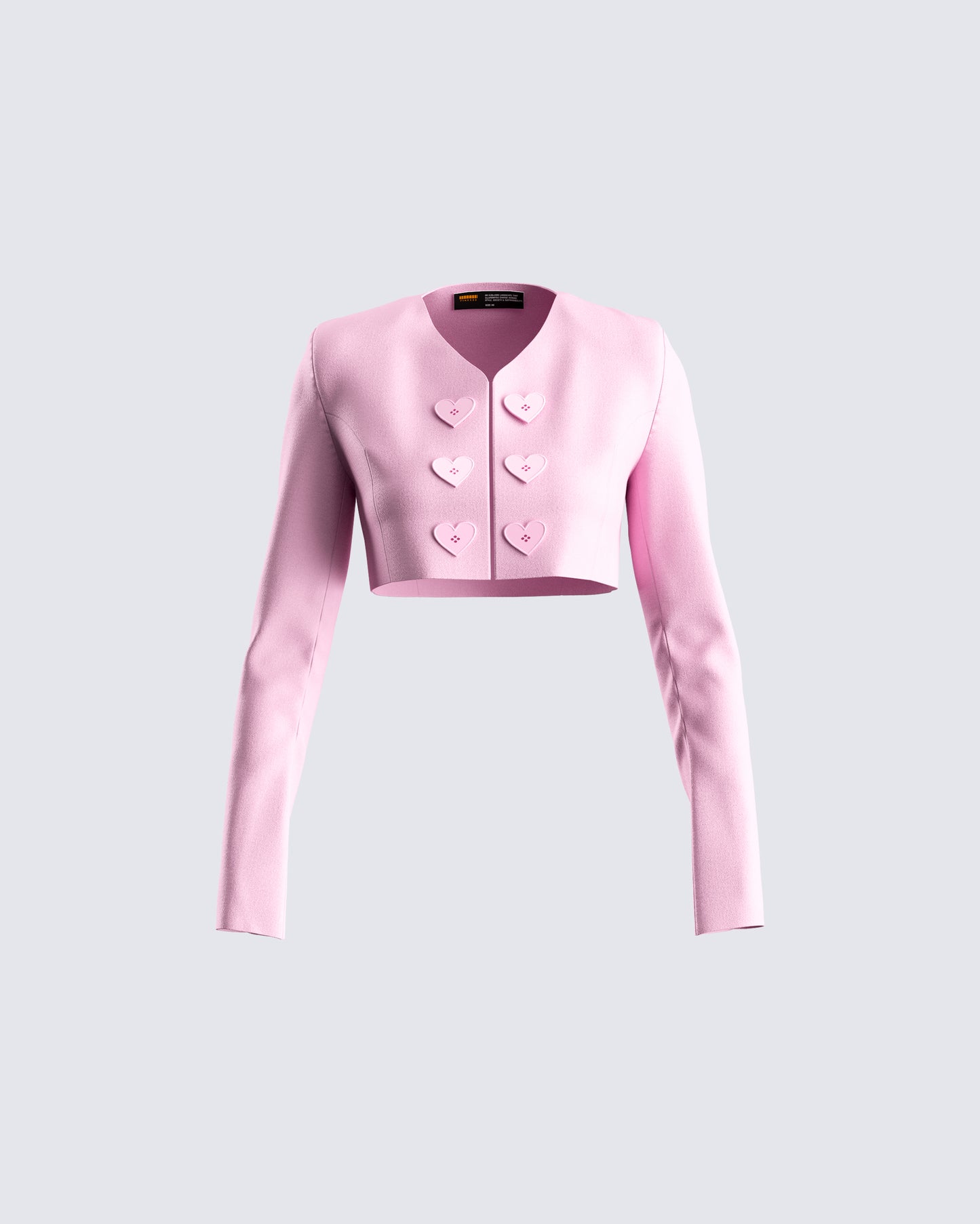 Teresa Pink Heart Button Jacket 3d product front