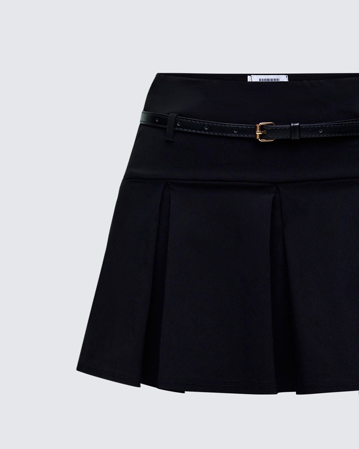 Tessie Black Bengaline Belted Mini Skirt