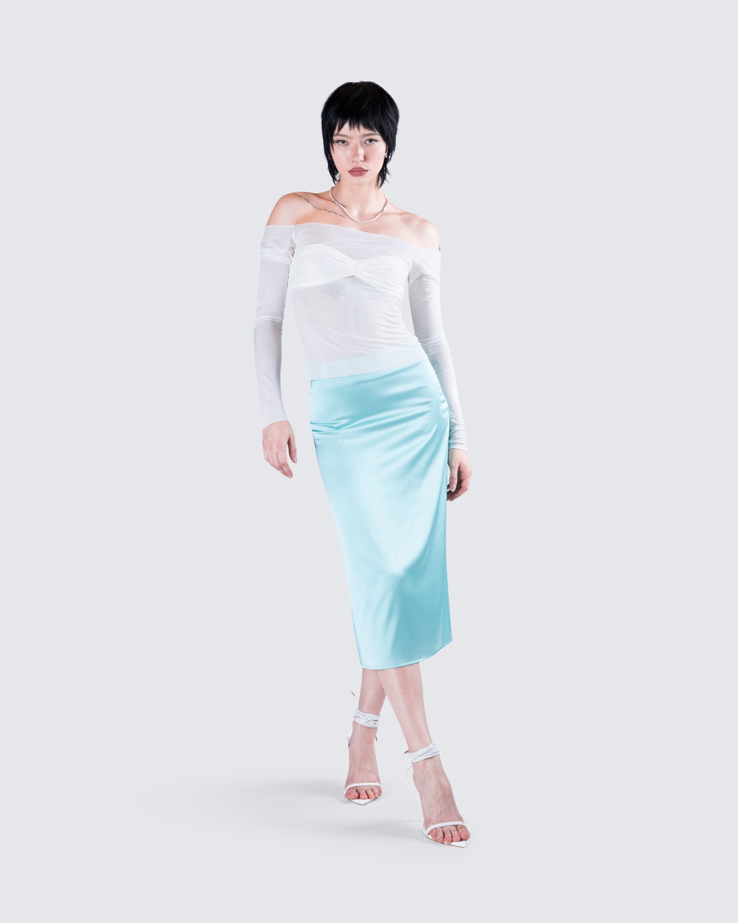 Theo White Sheer Knit Top