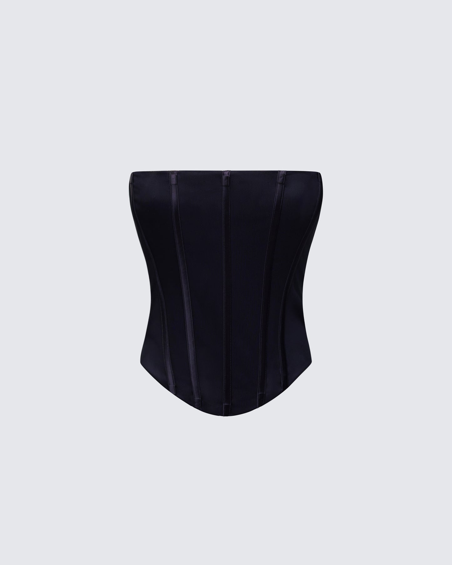 Tina Black Mesh Corset Top product front