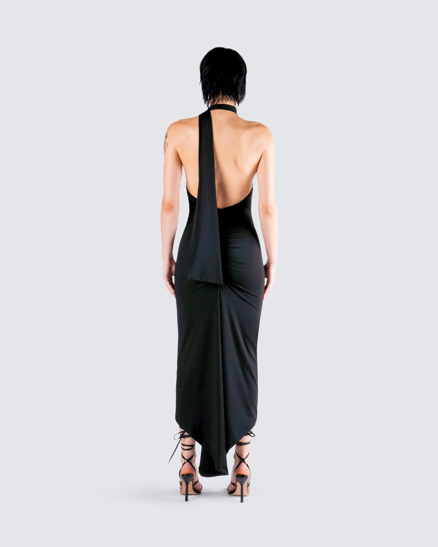 Toni Black One Shoulder Dress