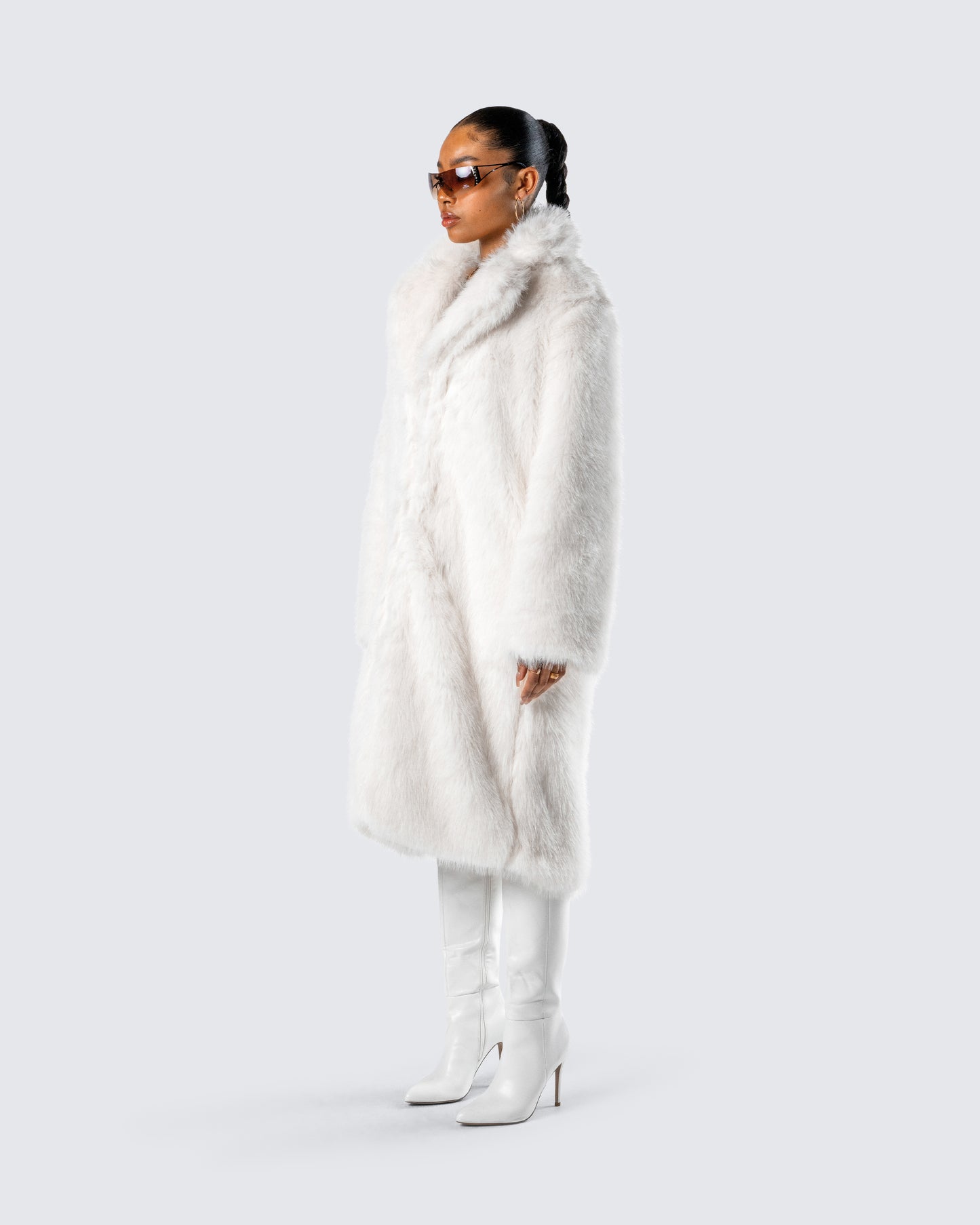 Trista Ivory Faux Fur Coat