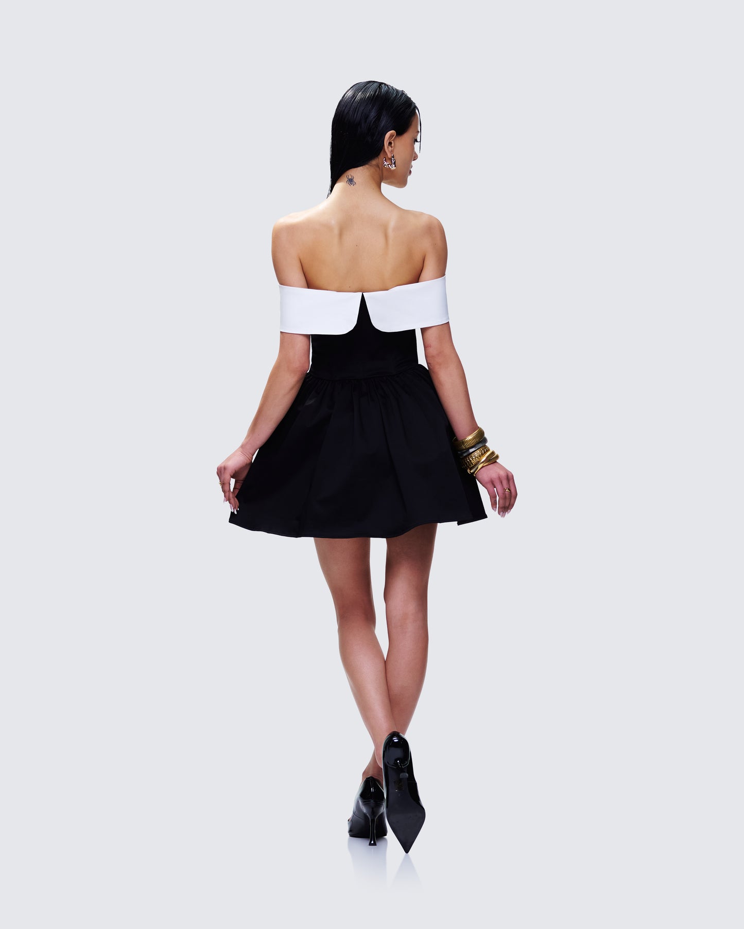 Vale Black Off Shoulder Mini Dress