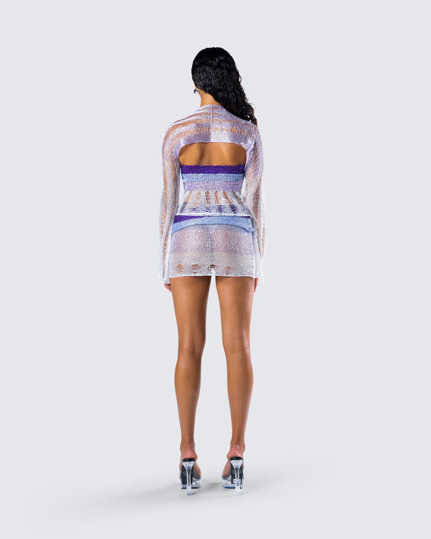 Vanessa Purple Sequin Knit Set