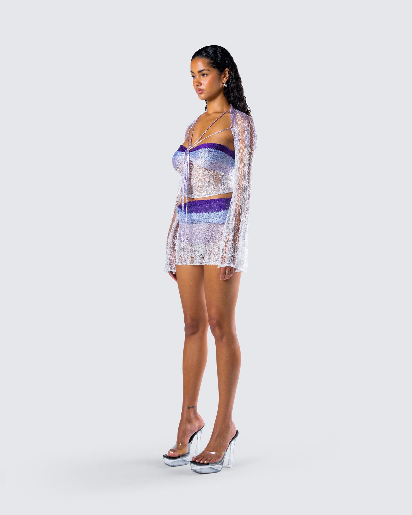 Vanessa Purple Sequin Knit Set