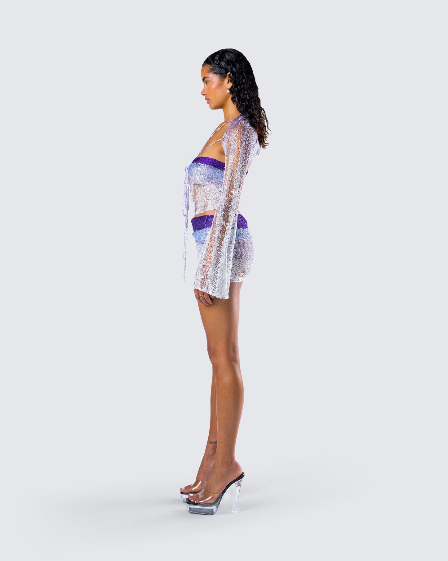 Vanessa Purple Sequin Knit Set