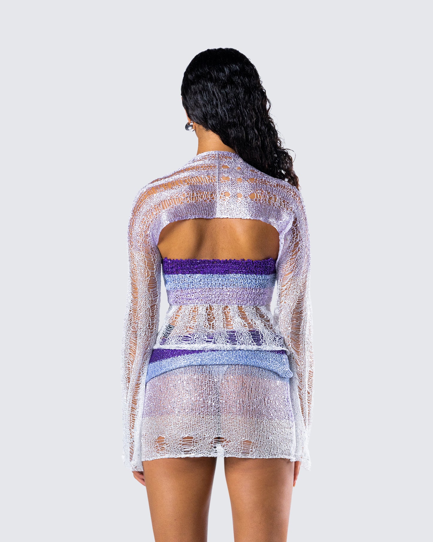 Vanessa Purple Sequin Knit Top