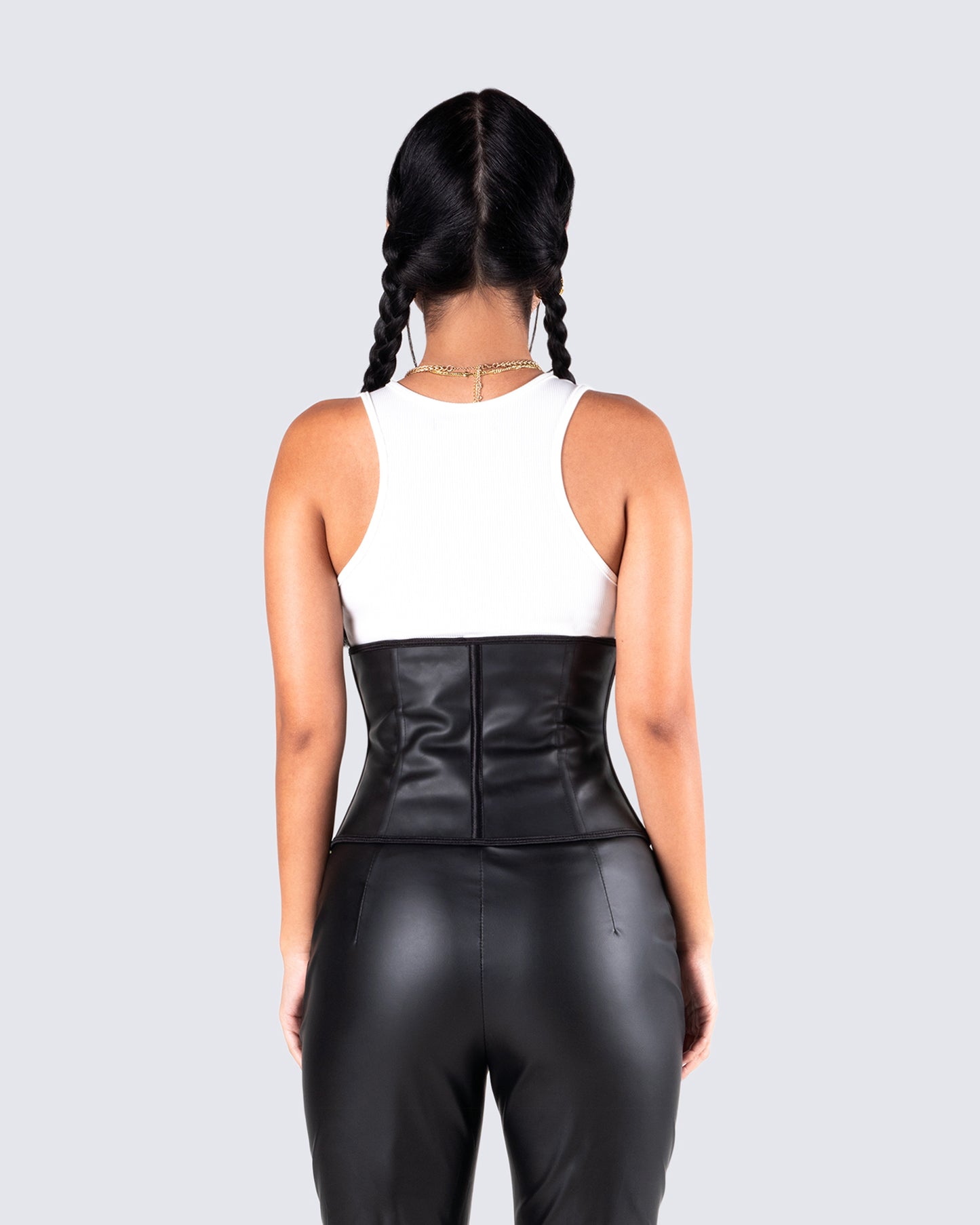 Vanya Black Compression Corset Top