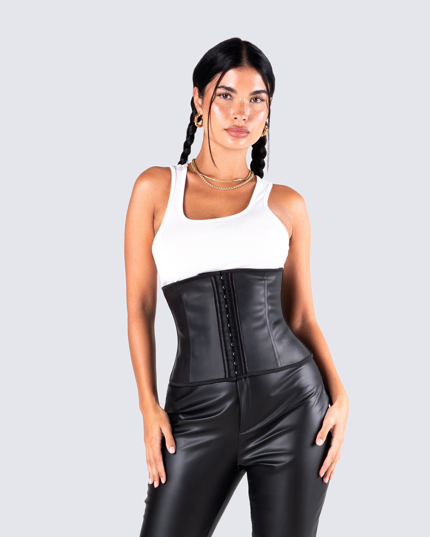 Vanya Black Compression Corset Top