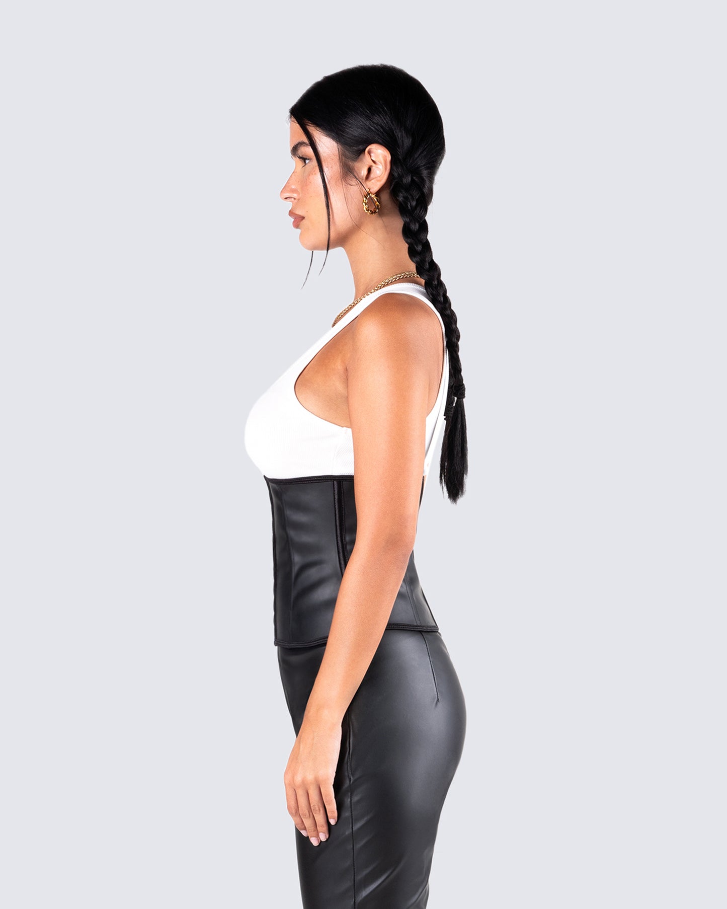 Vanya Black Compression Corset Top