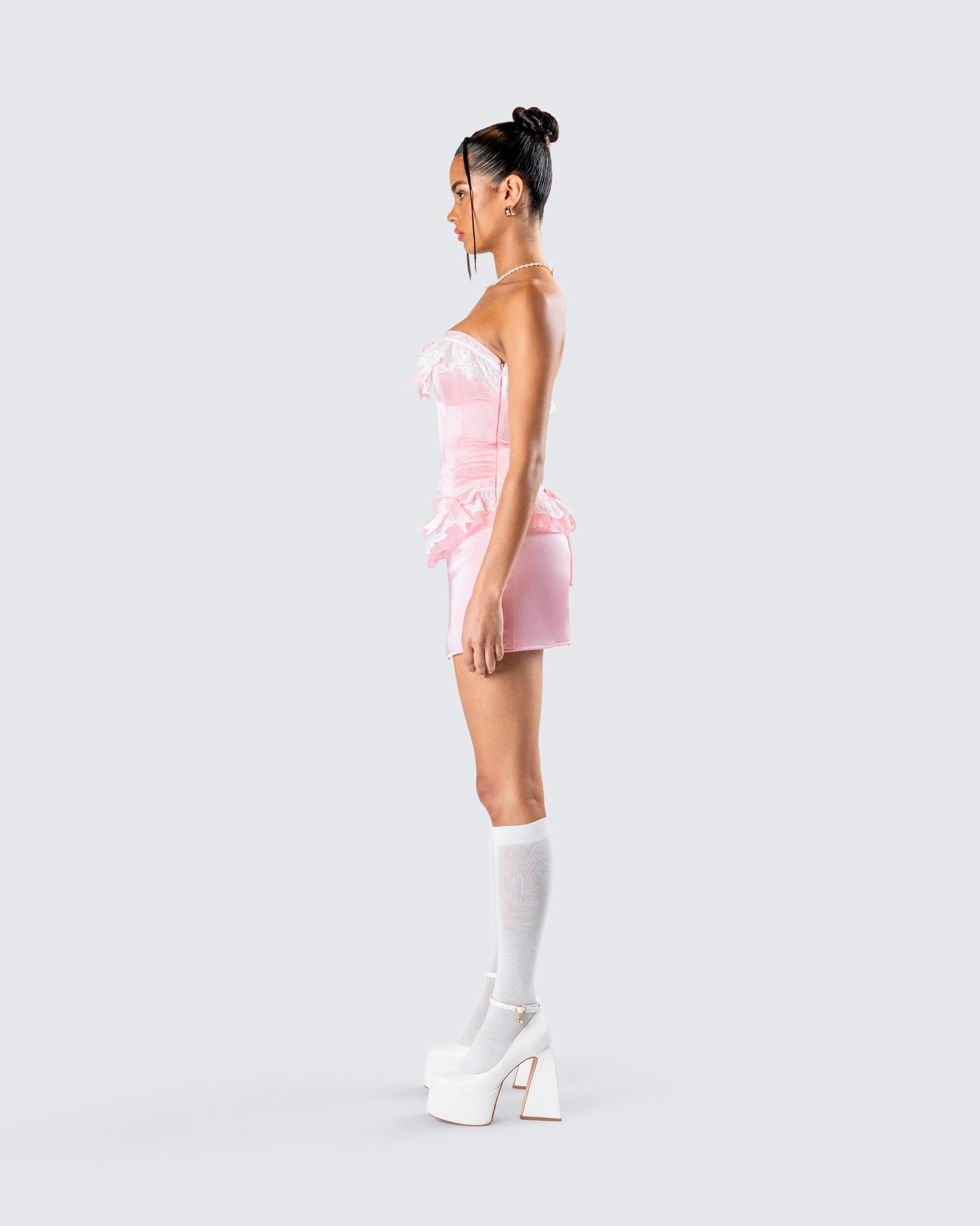 Vienna Pink Ruffle Mini Dress