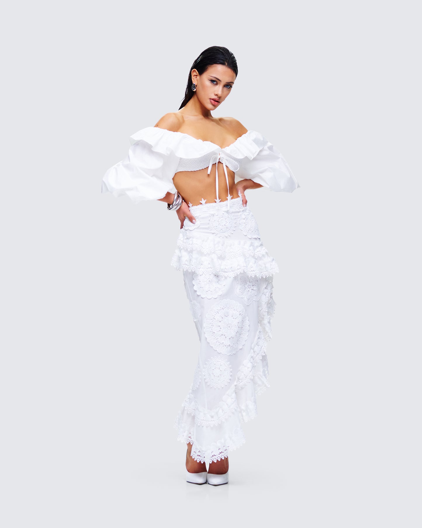 Villi White Lace Set