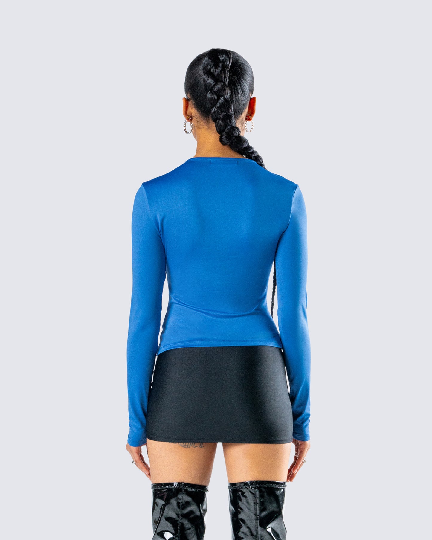 Vivi Blue Jersey Long Sleeve Top