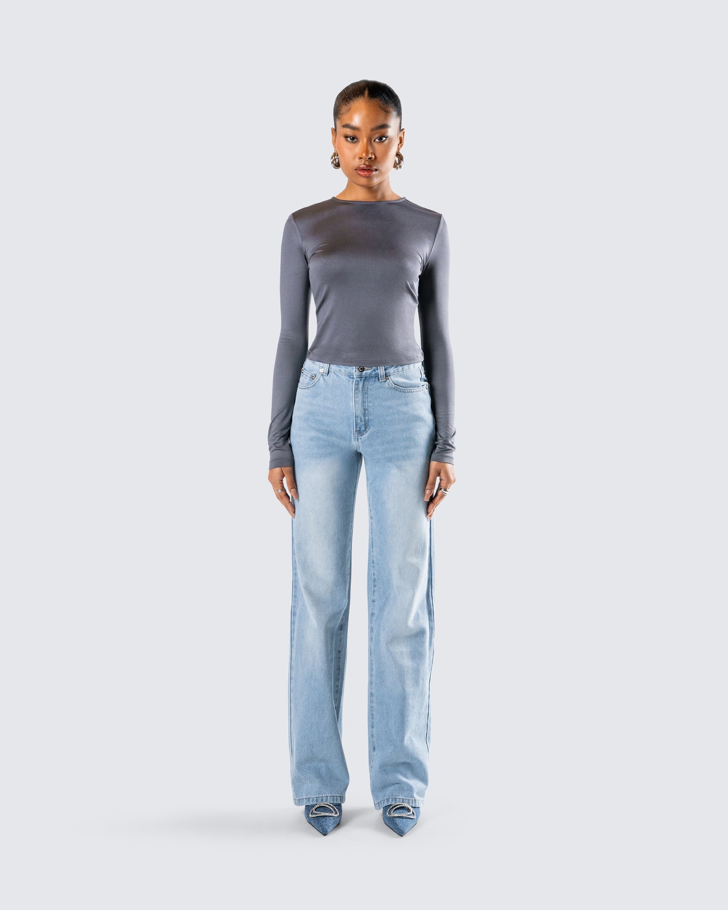 Vivi Denim Set model front