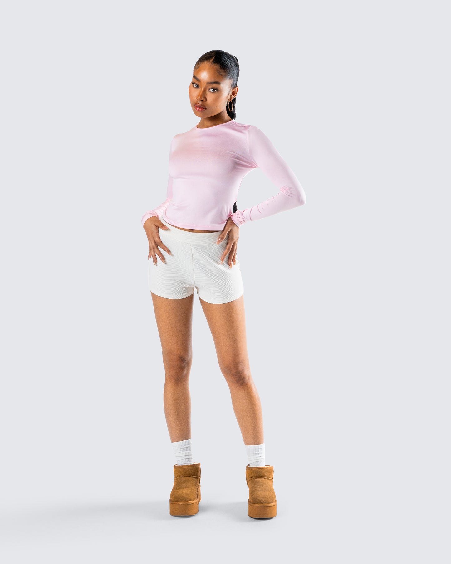 Vivi Pink Jersey Long Sleeve Top