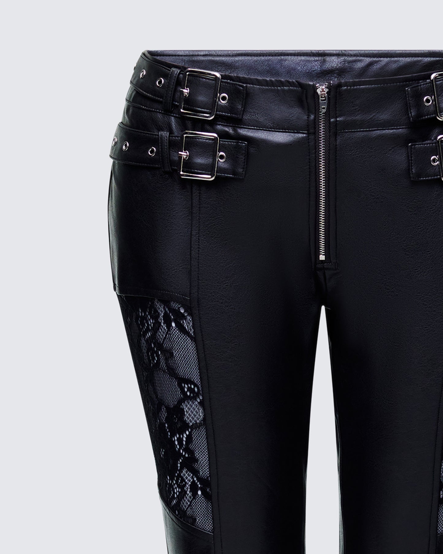 Vyra Black Vegan Leather Pants