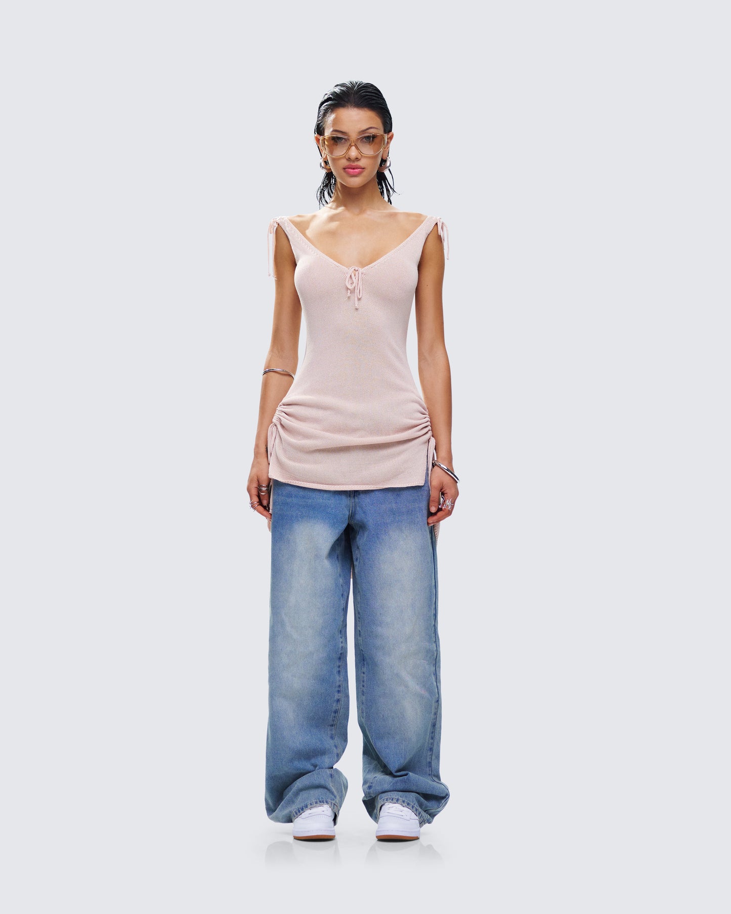 Wrenley Denim Set model front