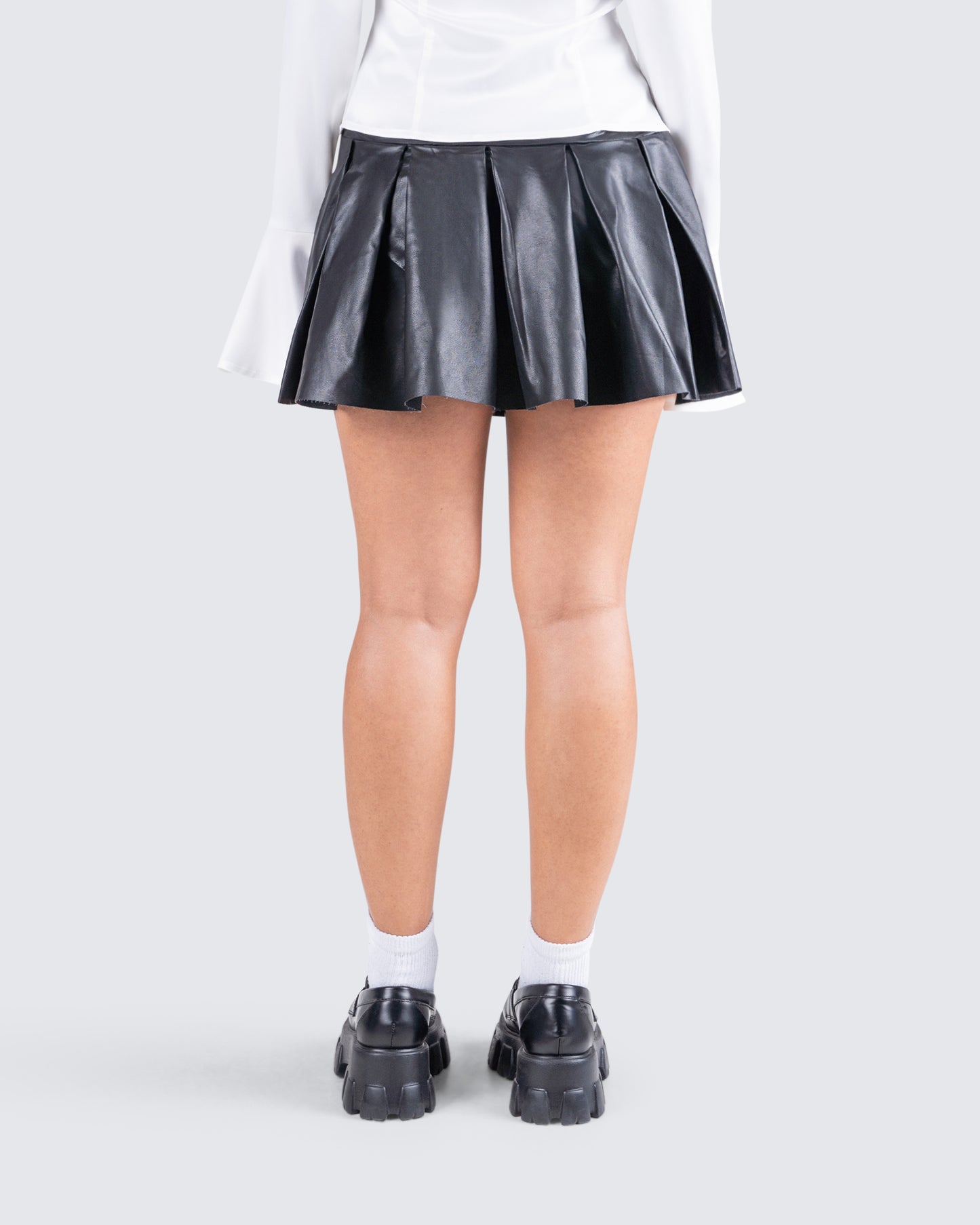 Yasmin Black Vegan Leather Skirt