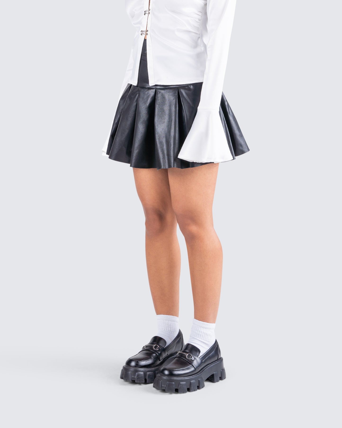 Yasmin Black Vegan Leather Skirt