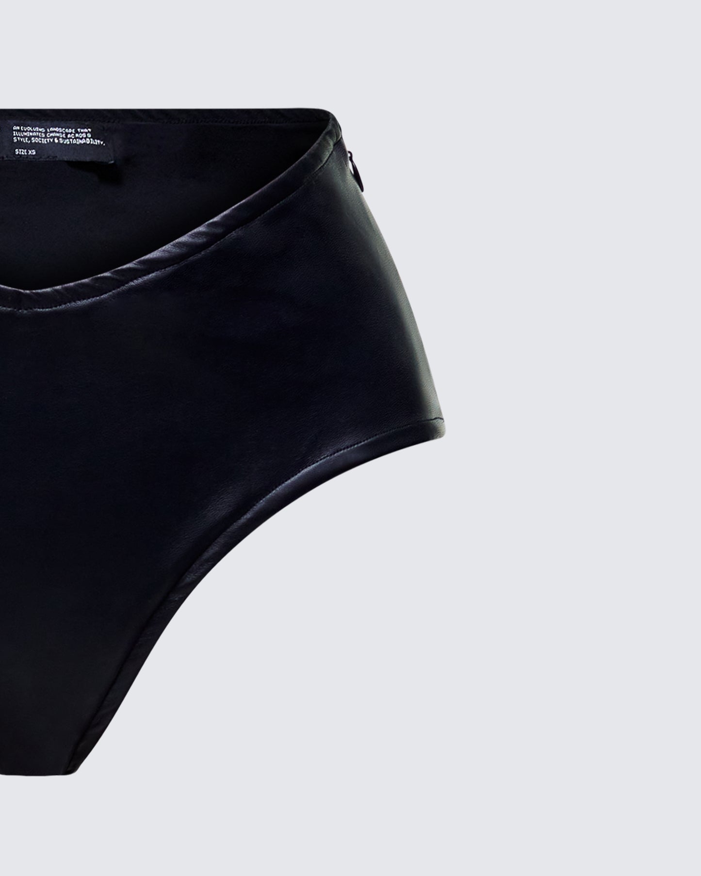 Zaria Black Vegan Leather Micro Short