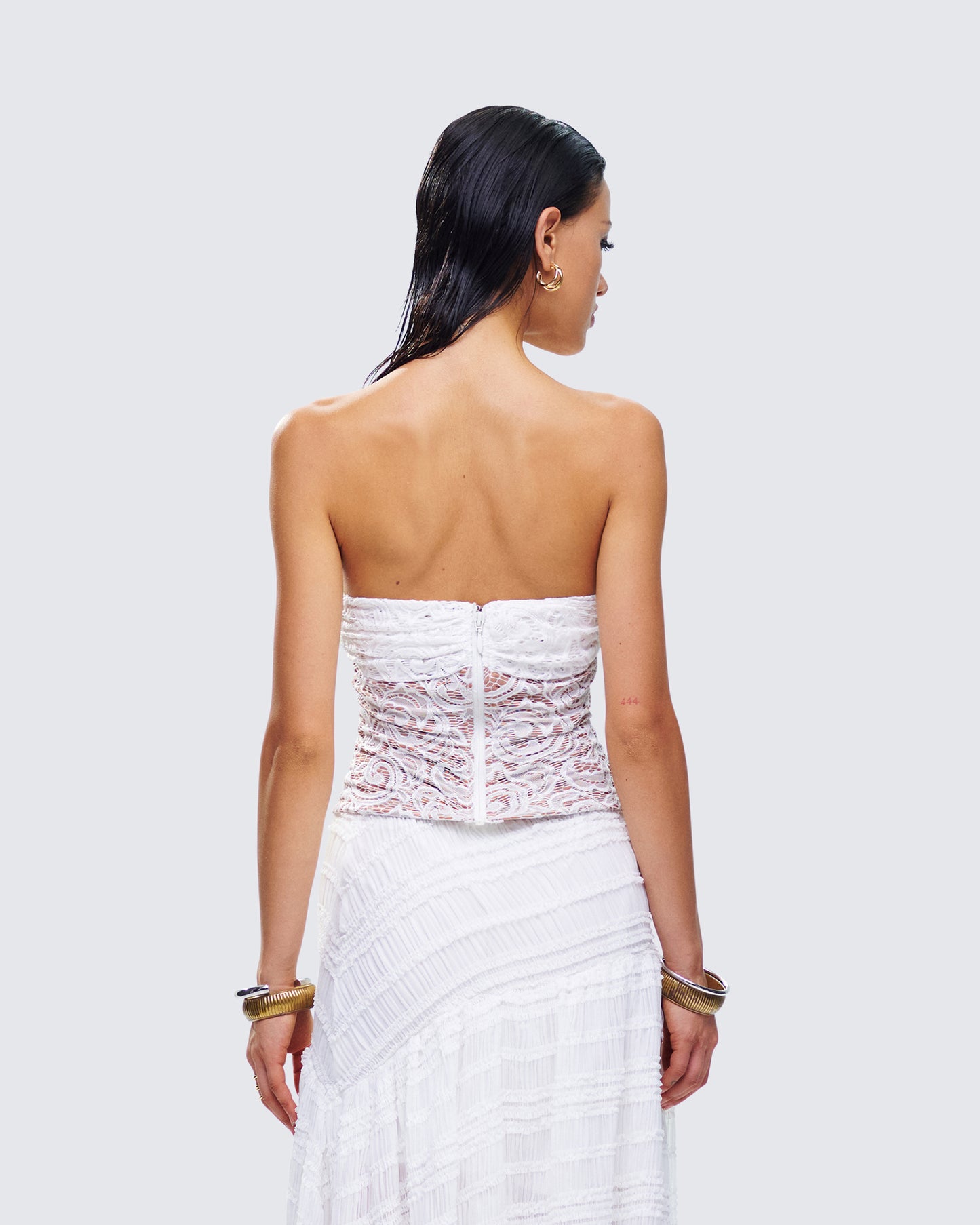 Zaya White Lace Corset Top