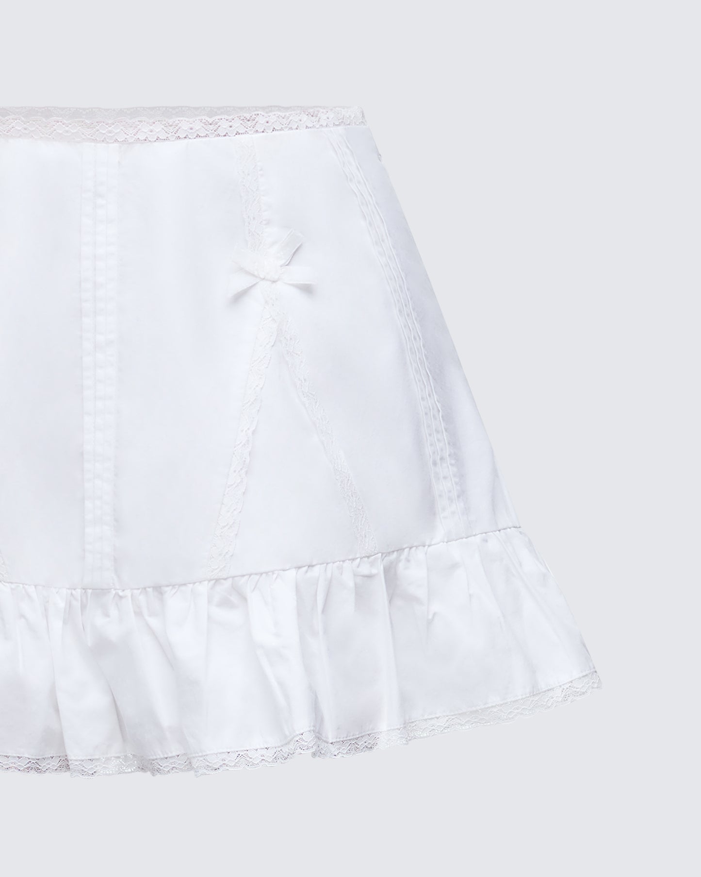 Women's ivory cotton mini skirt alternate angle – FINESSE