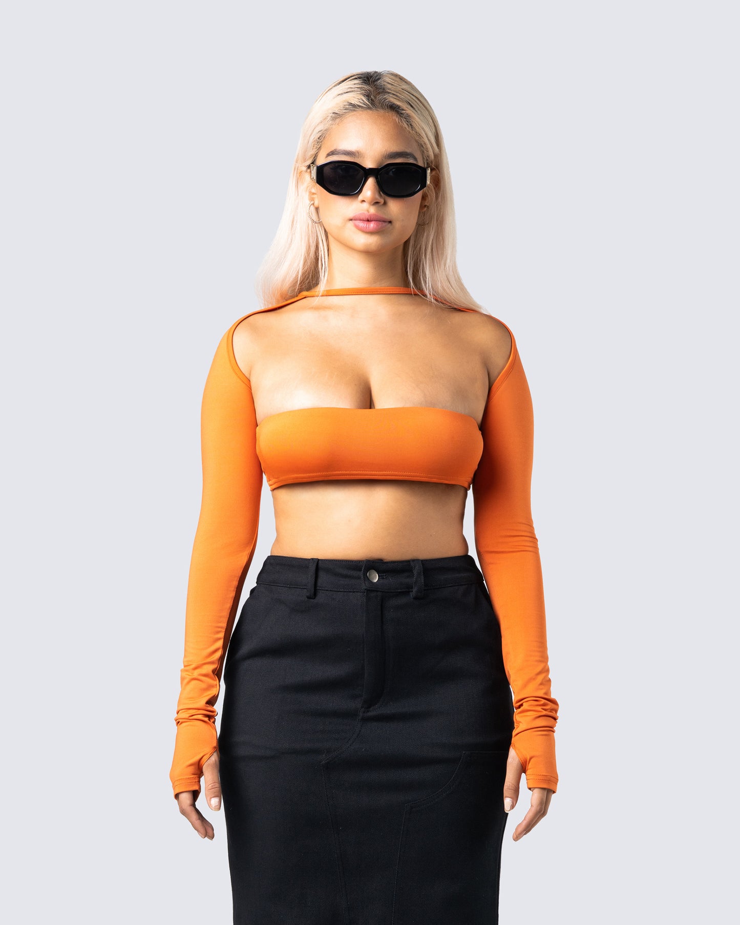 Carmina Orange Bandeau & Shrug