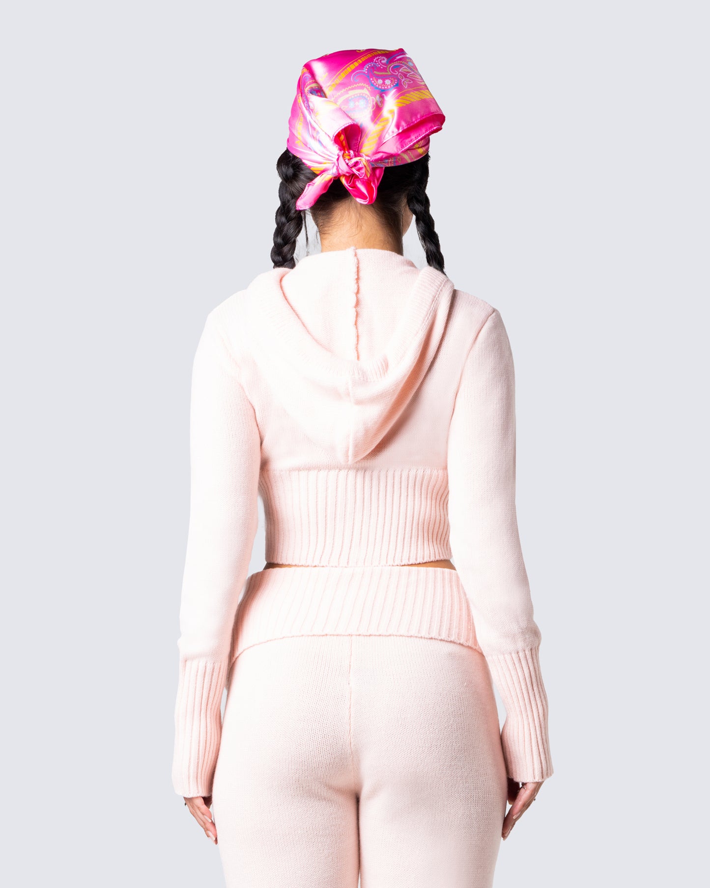 Alyssa Pink Knit Cropped Jacket