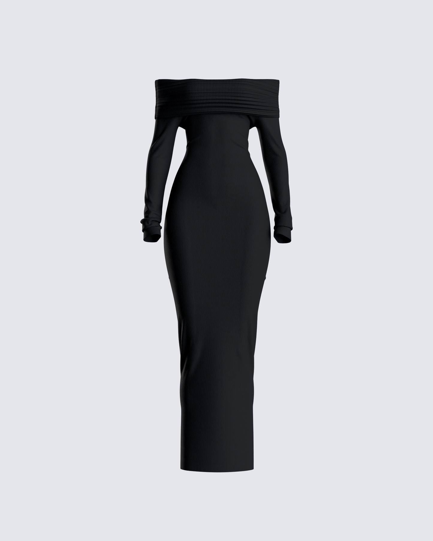 Kyan Black Off Shoulder Maxi Dress 3d product front