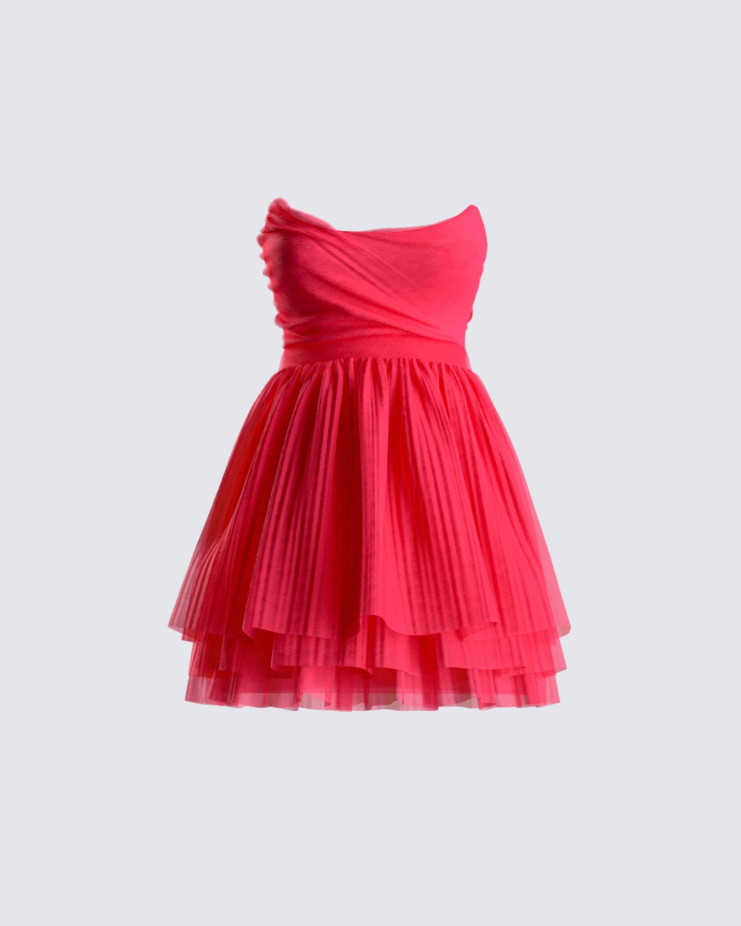 Nelly Hot Pink Tulle Mini Dress product front