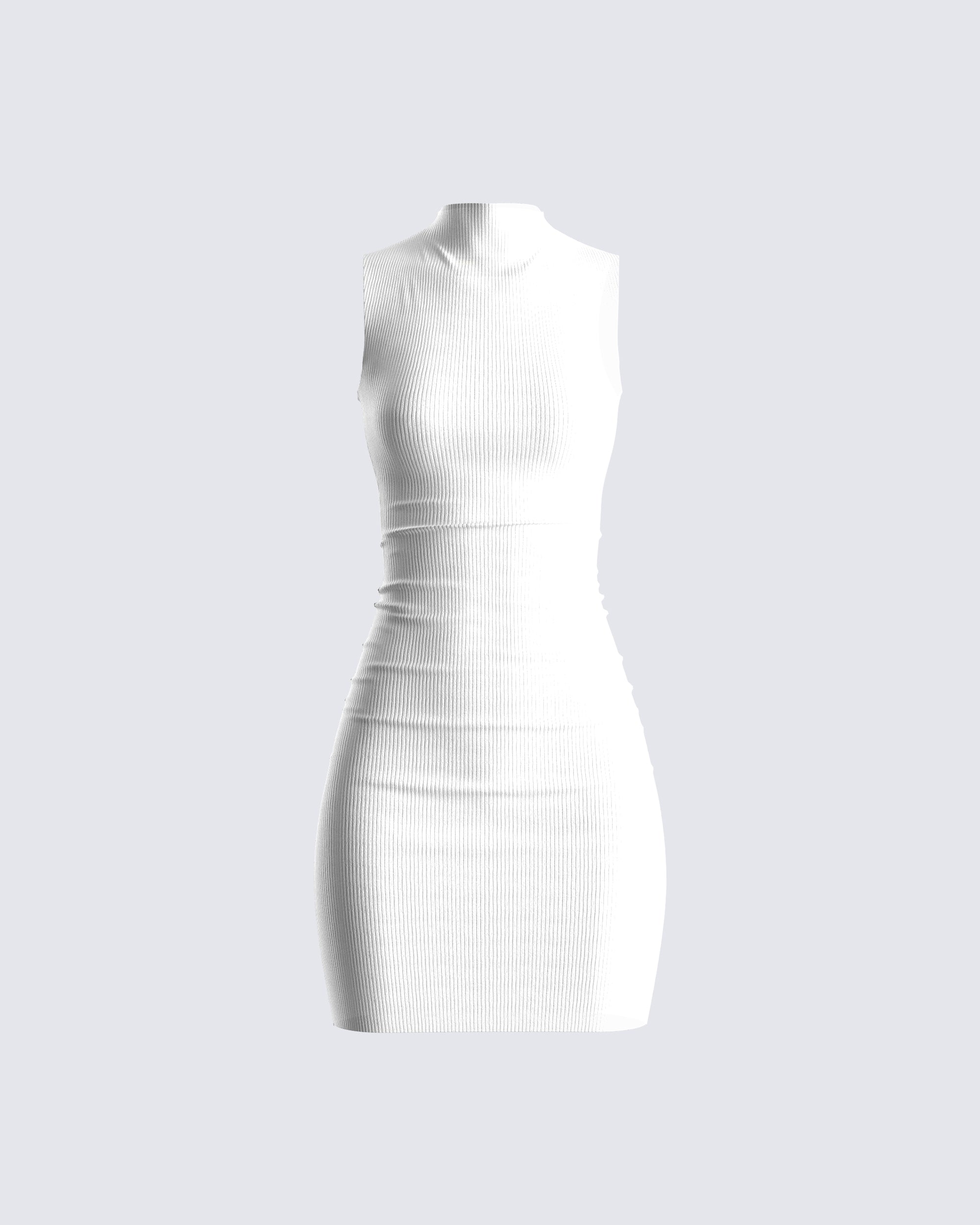 white ribbed dress Bodycon Midi Sea Supply Color Celine Ribbed Mini Dress -