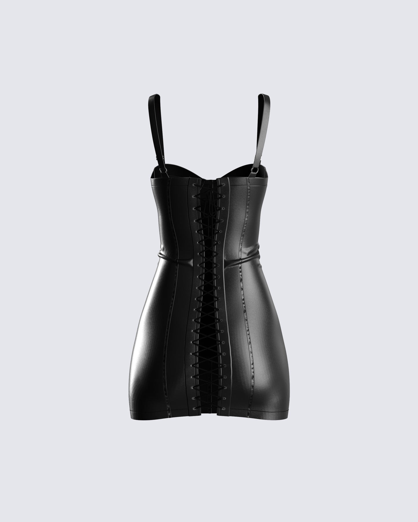 Alara Black Vegan Leather Dress