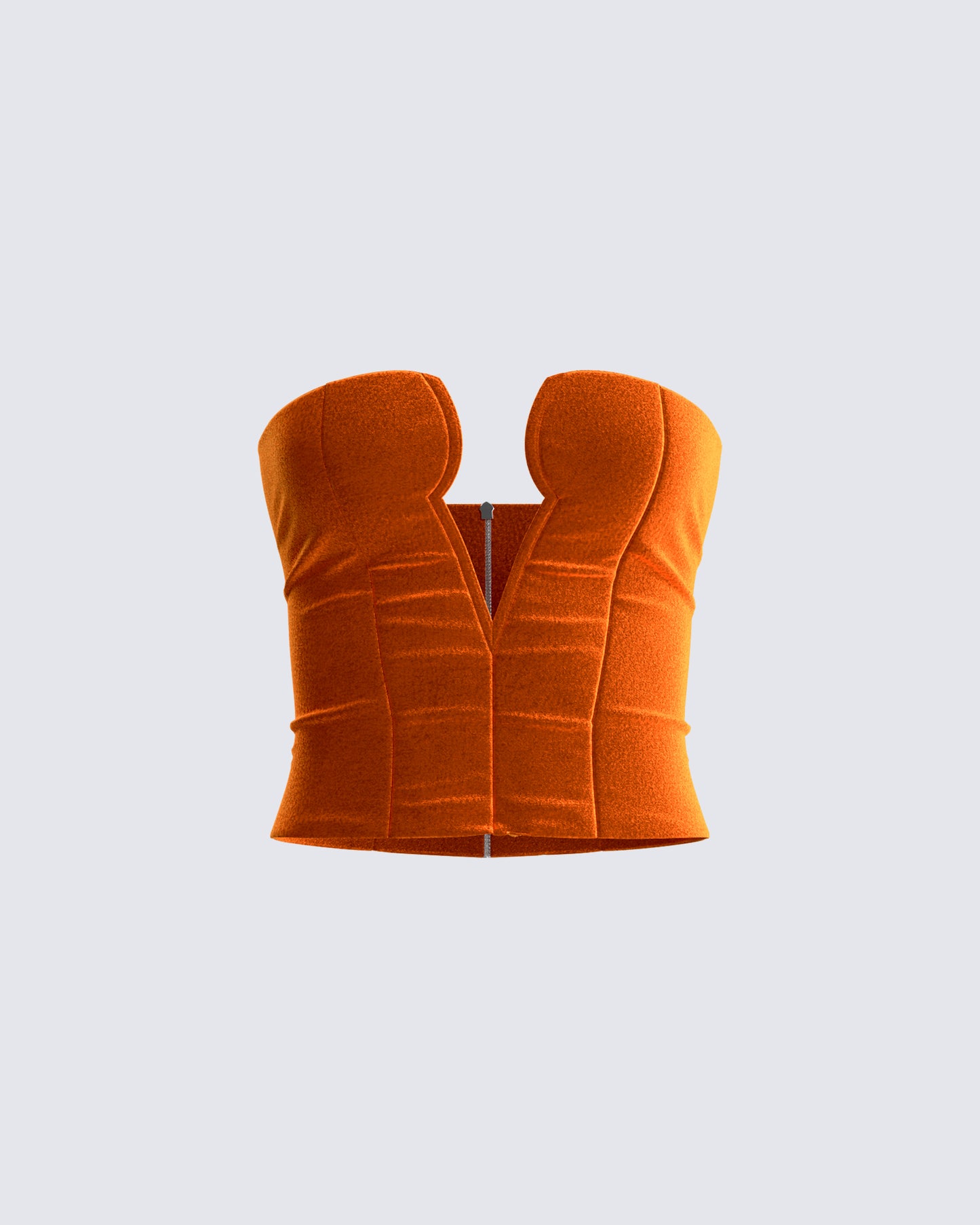 Rae Orange Velvet Strapless Top product front