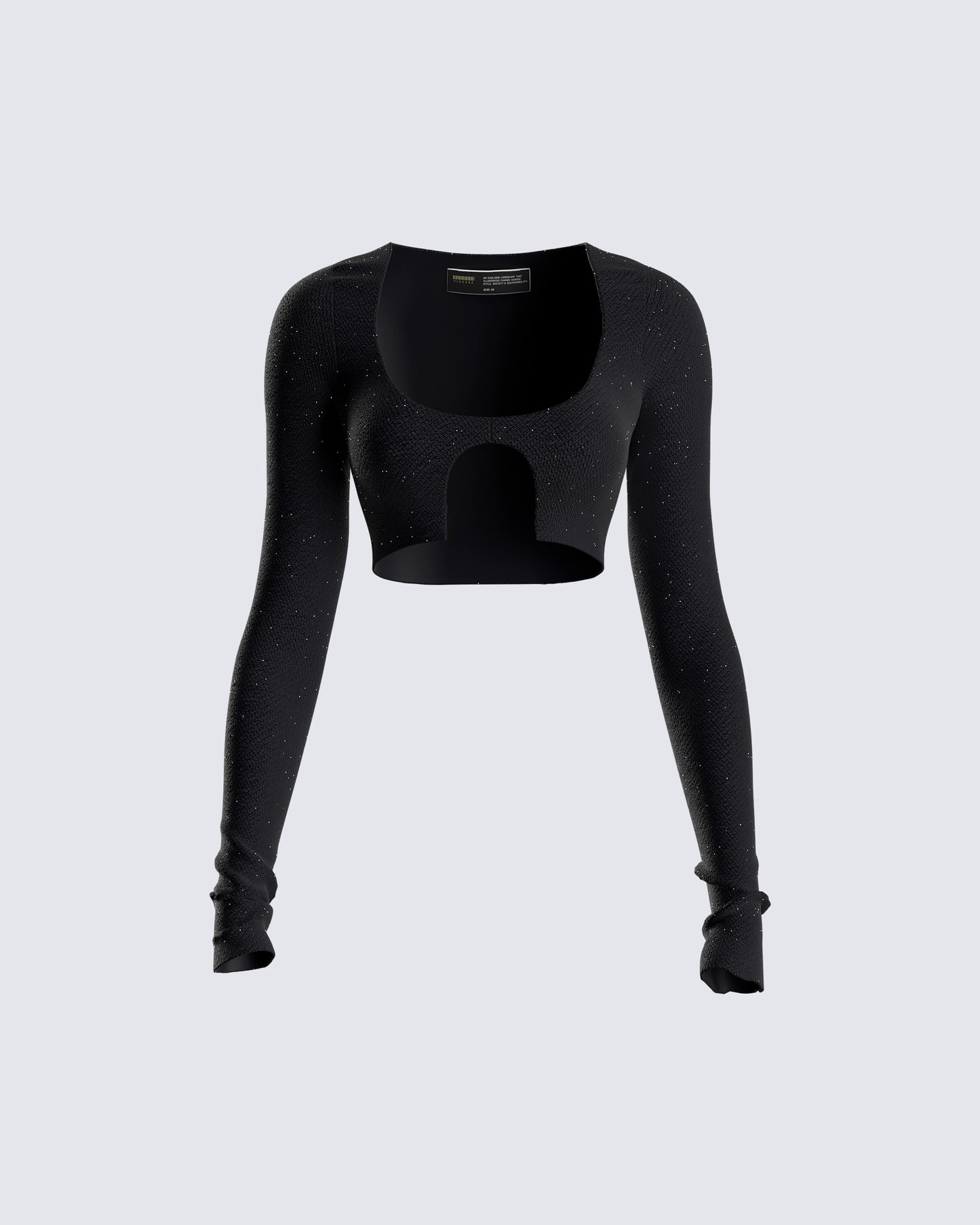 Christina Shimmer Knit Cropped Top 3d product front